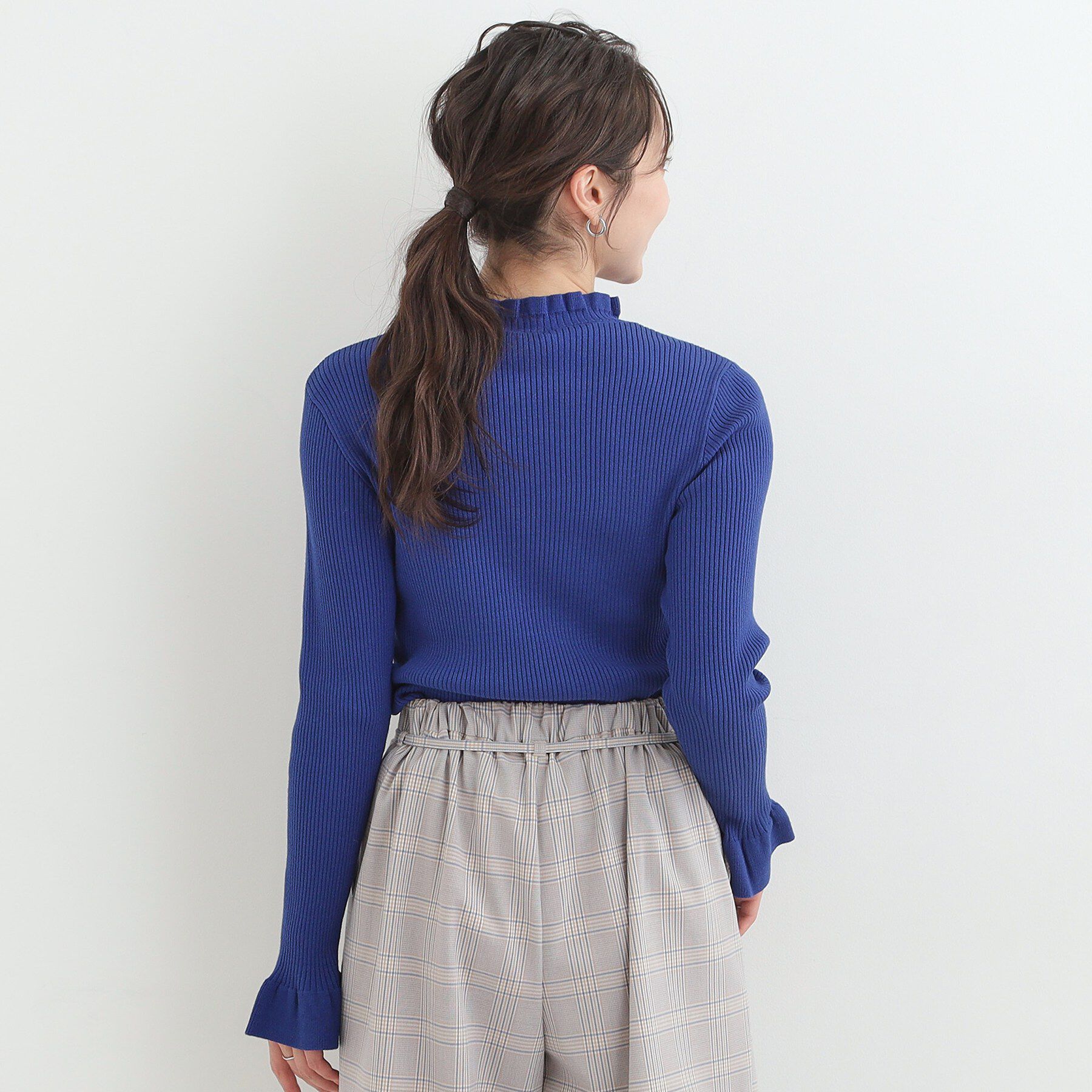 SHOO･LA･RUE「【洗濯機可/S-LL】ぴったりすぎない　すっきり見え やわらかリブニット」|ニット・セーター|