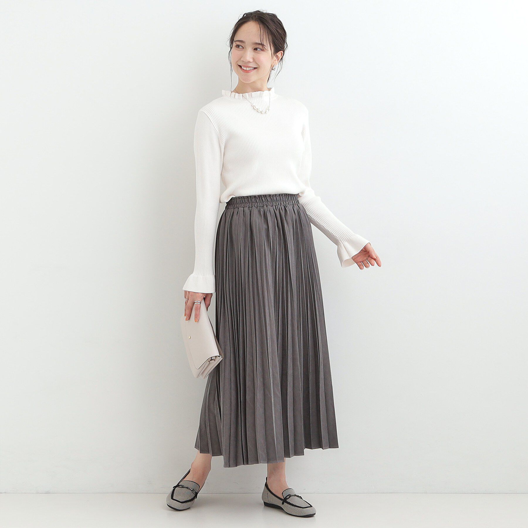 SHOO･LA･RUE「【洗濯機可/S-LL】ぴったりすぎない　すっきり見え やわらかリブニット」|ニット・セーター|