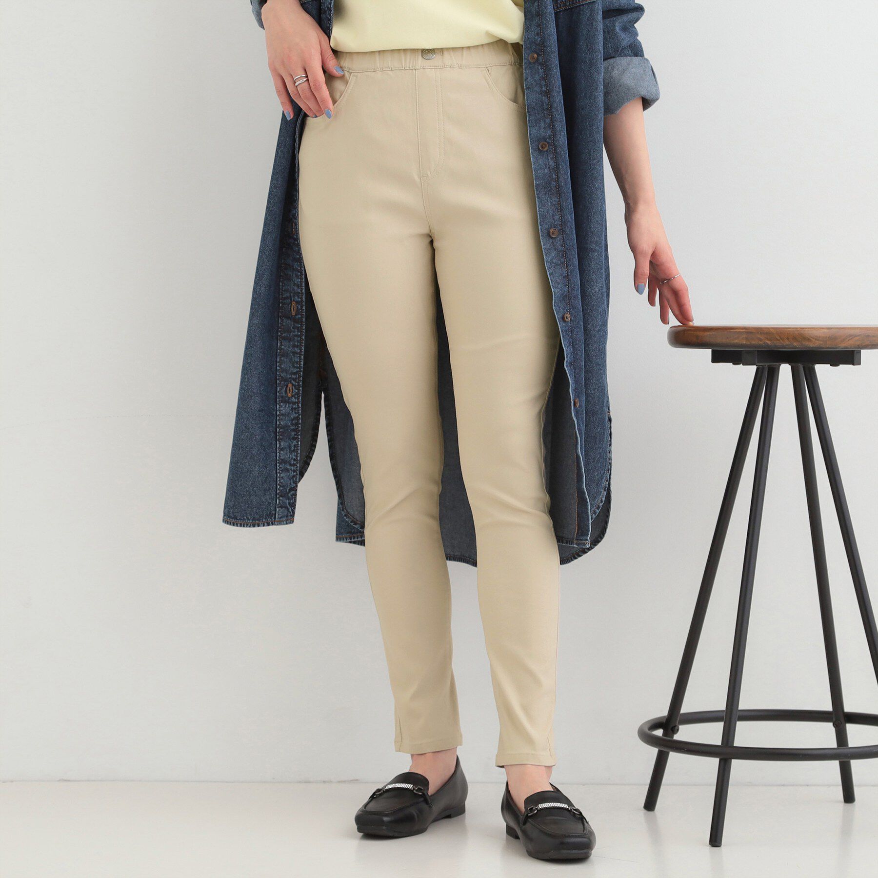 SHOO･LA･RUE「【SS-LL】レイヤードスタイルに スキニーパンツ」|その他|ベージュ(052)