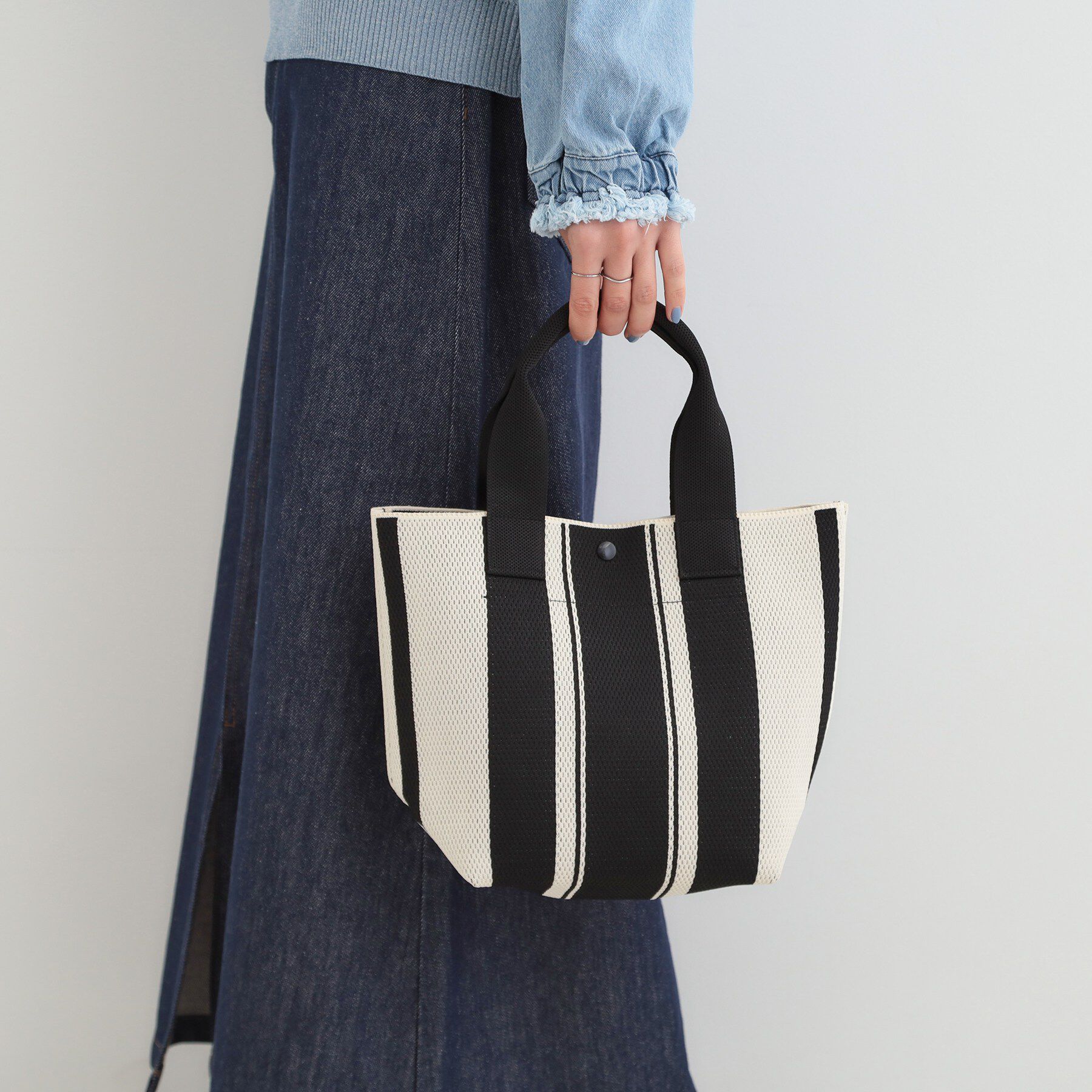 SHOO･LA･RUE「大人のカジュアルスタイルに ニットランチトートバッグ」|トートバッグ|