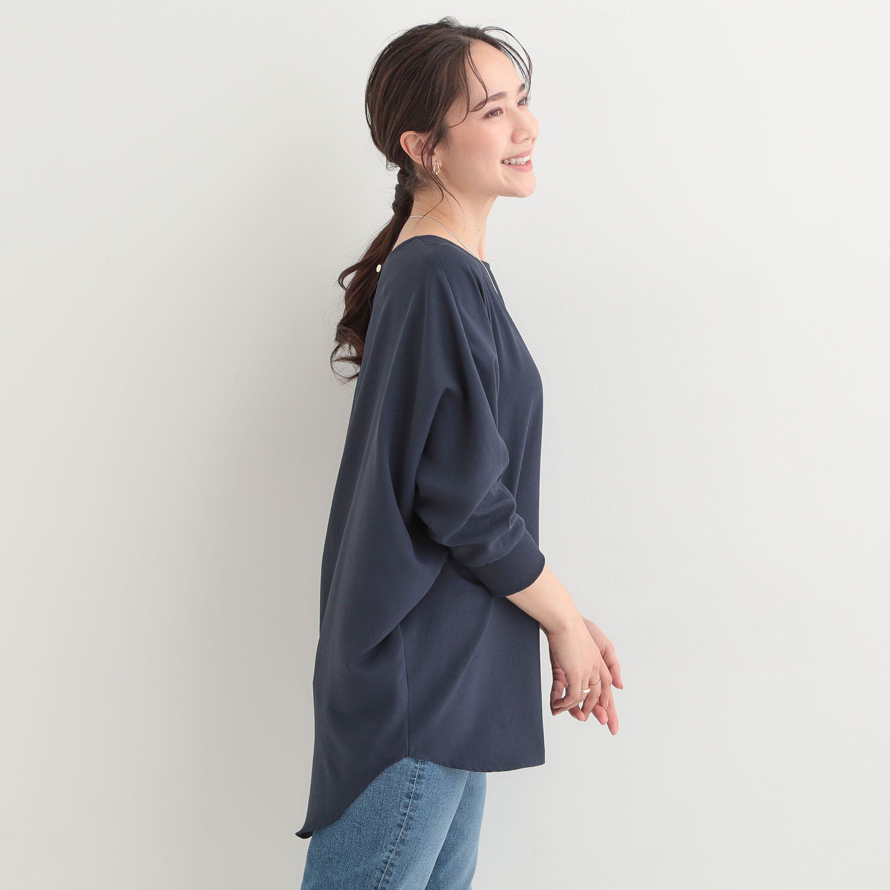 SHOO･LA･RUE「【着丈選べる/体型カバー/洗濯機可】さらさらとろん ドルマンブラウス」|シャツ・ブラウス|