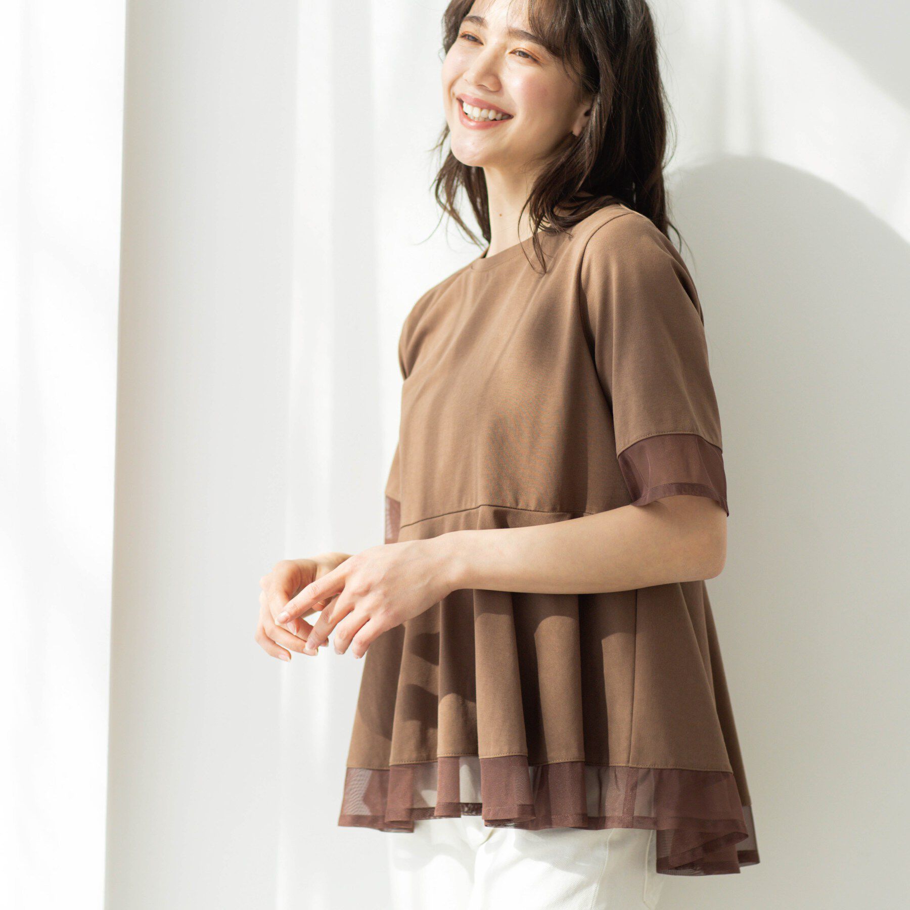 SHOO･LA･RUE「チュールレイヤードペプラムＴシャツ」|Tシャツ・カットソー|