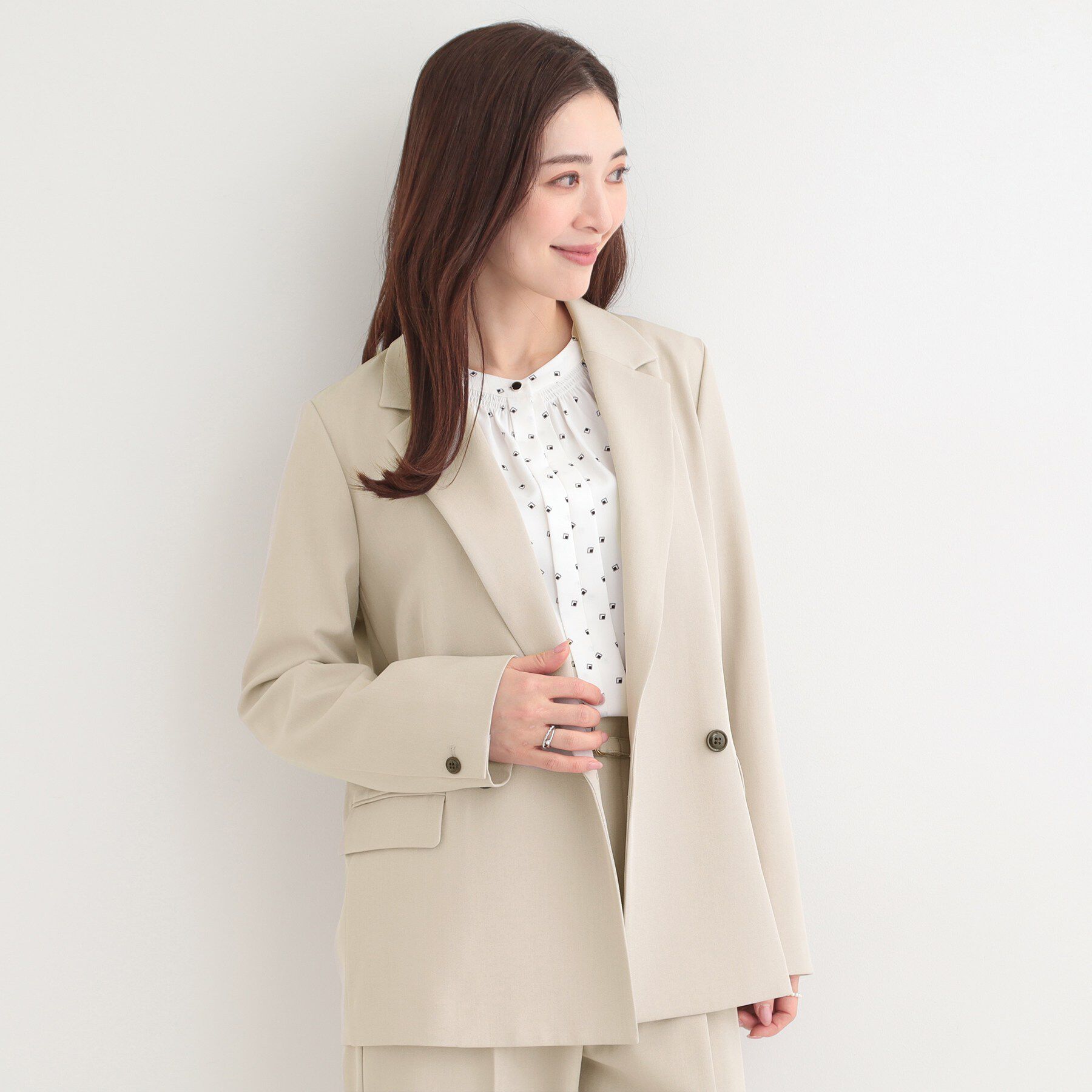 SHOO･LA･RUE「【洗濯機可/イージーケア/UV】オンオフ使える　ゆったりダブルジャケット」|テーラードジャケット|