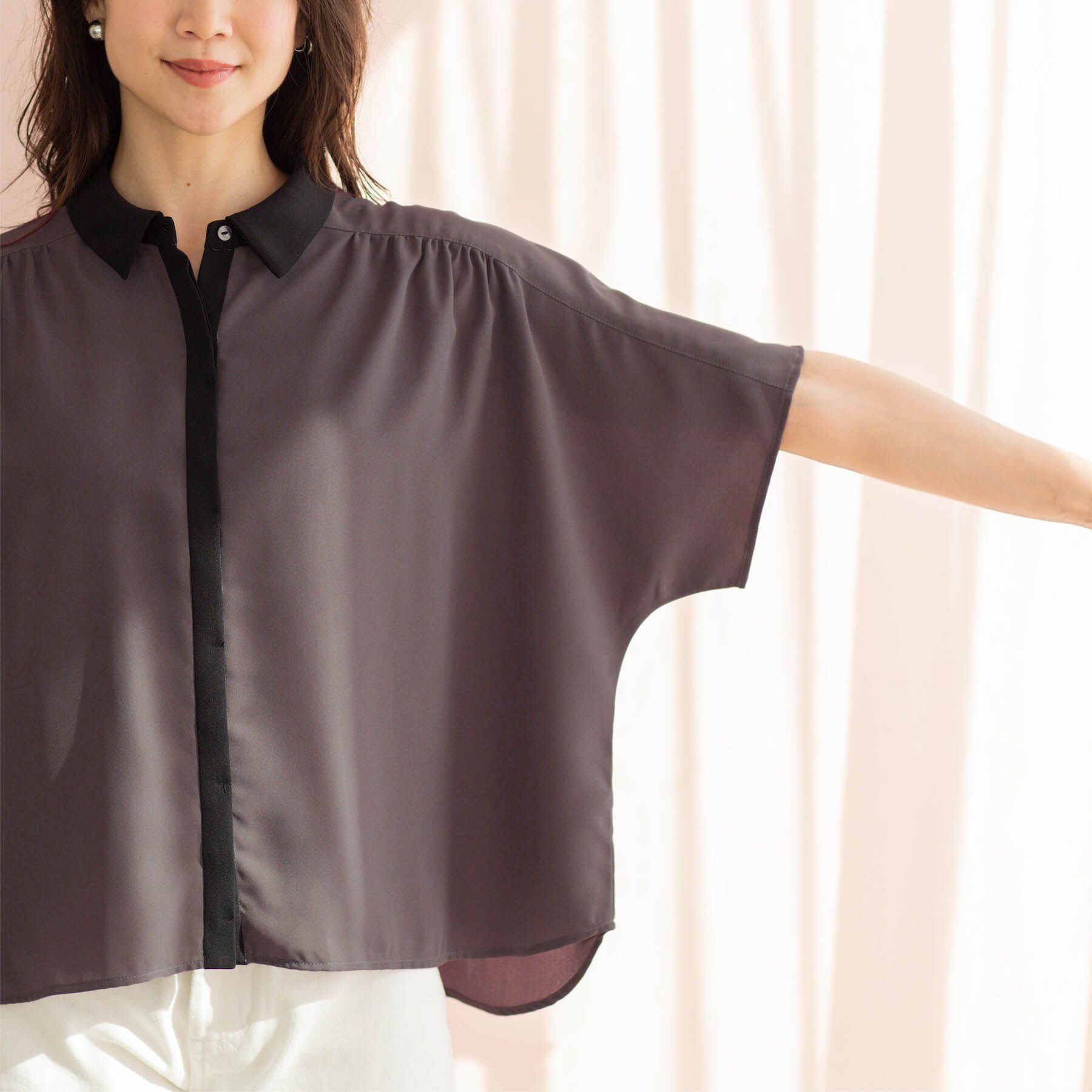 SHOO･LA･RUE「バイカラードルマンブラウス」|シャツ・ブラウス|