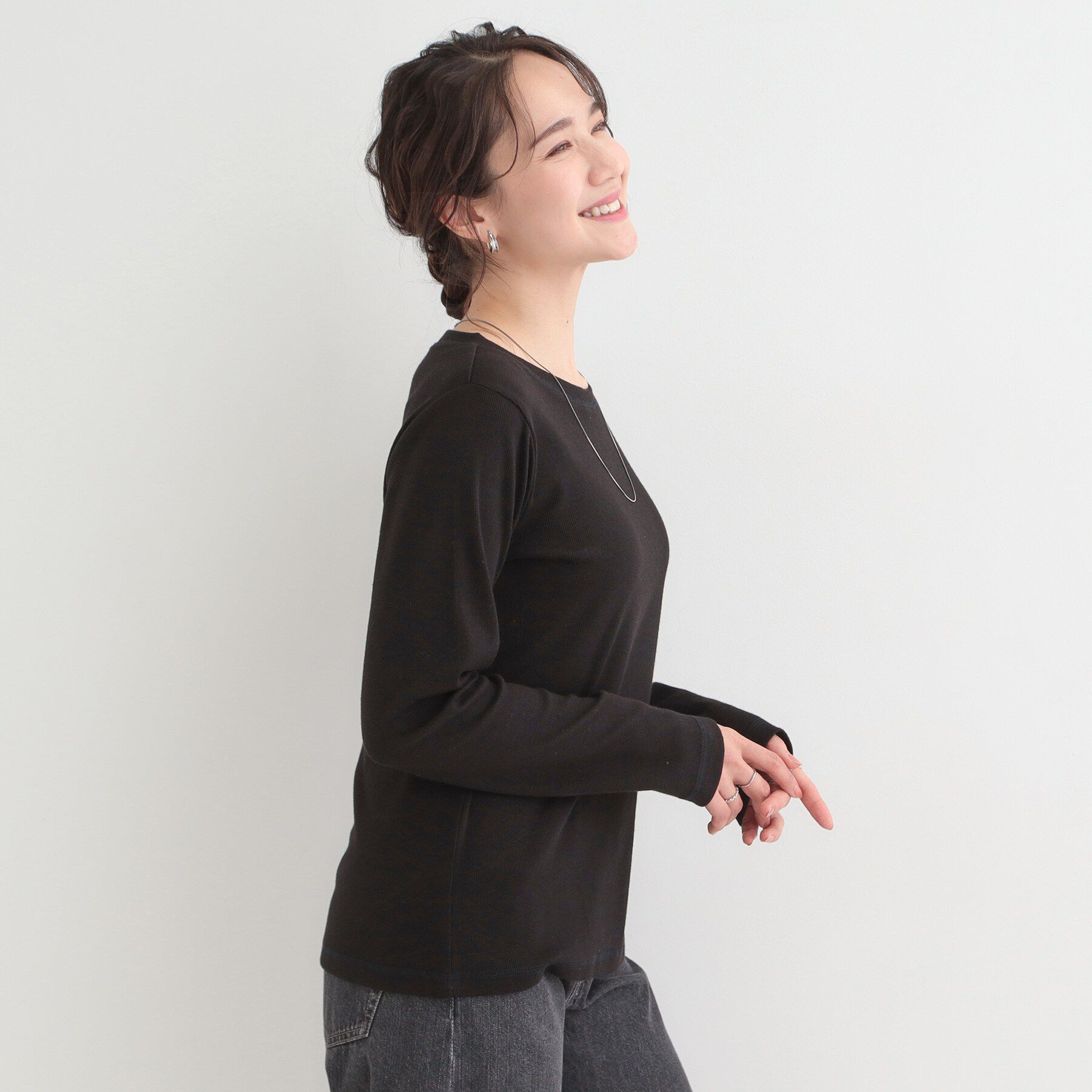 SHOO･LA･RUE「ベーシック テレコクルーネックインナー」|Tシャツ・カットソー|