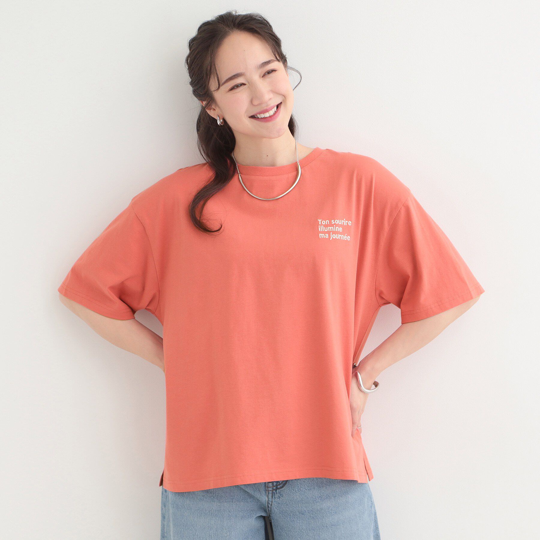 SHOO･LA･RUE「【綿100％/S-LL/プチプラ】 無地＆プリントアソート ベーシックTシャツ」|Tシャツ・カットソー|