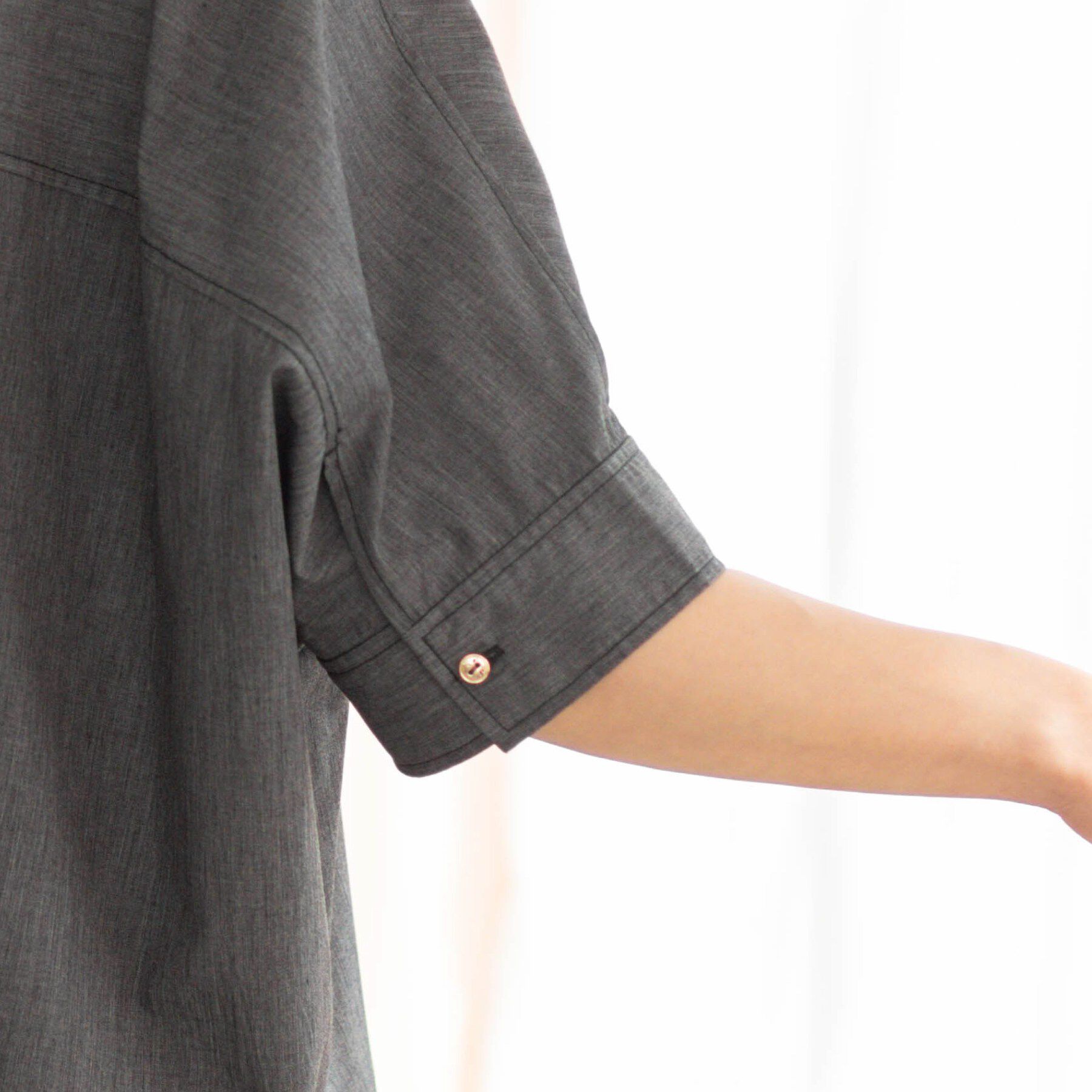 SHOO･LA･RUE「【体型カバー/洗濯機可】インせず着られる　デニムライクシャツ」|シャツ・ブラウス|