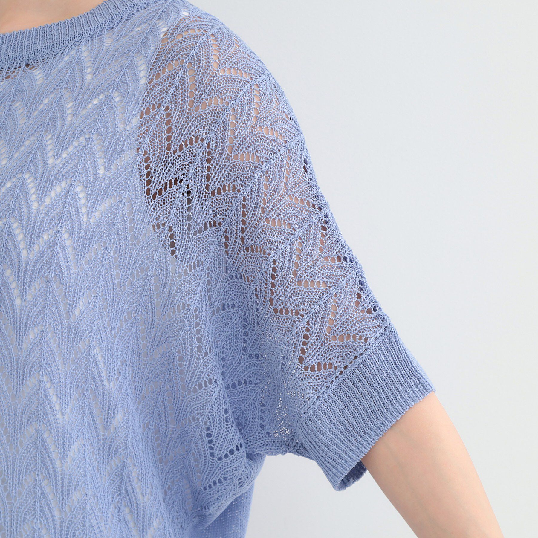 SHOO･LA･RUE「【2点セット/洗濯機可/S-LL】透かし編み柄で高級感　タンク付きドルマンニット」|その他|