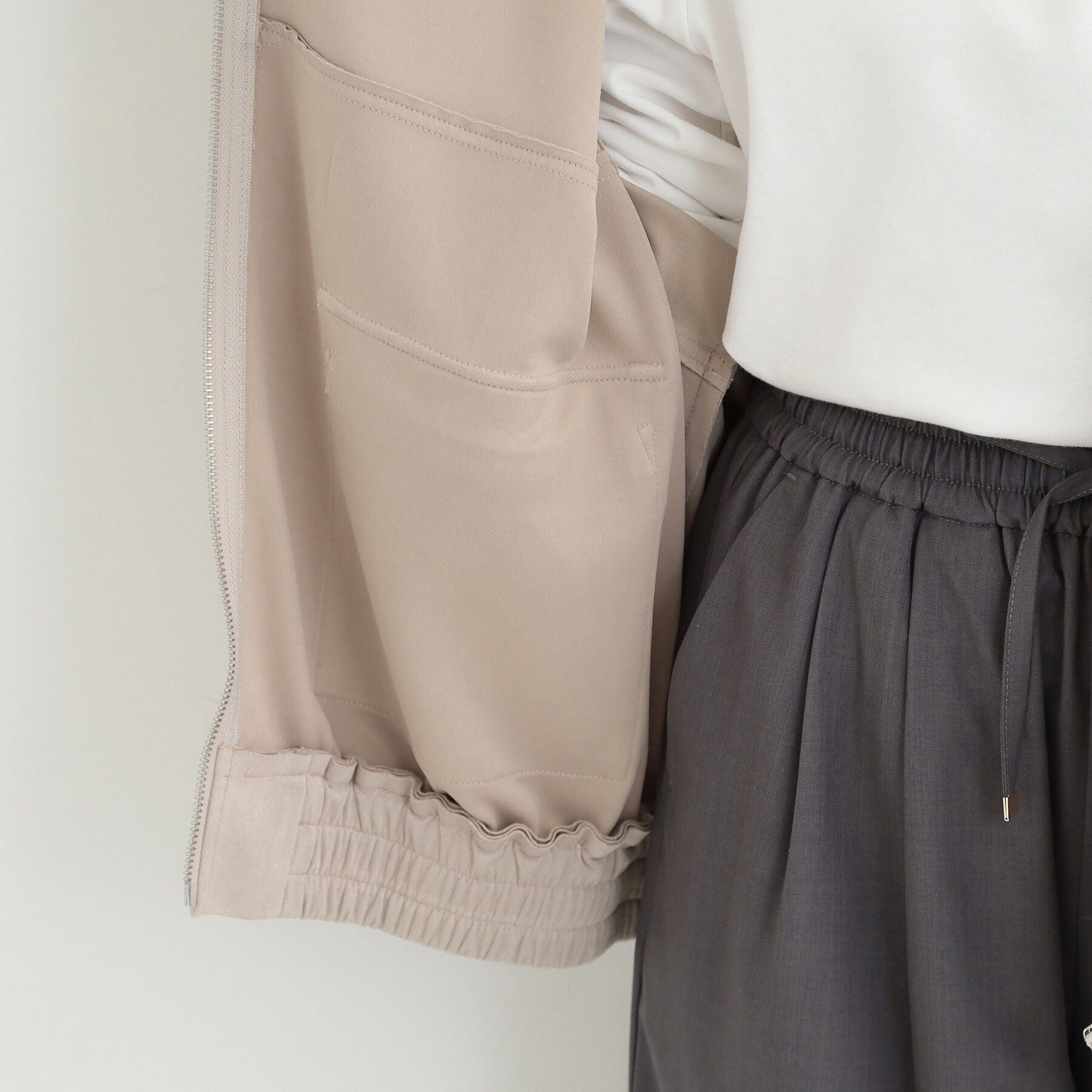 SHOO･LA･RUE「とろける手触り　カットスエードスタンドブルゾン」|ブルゾン・スタジャン|