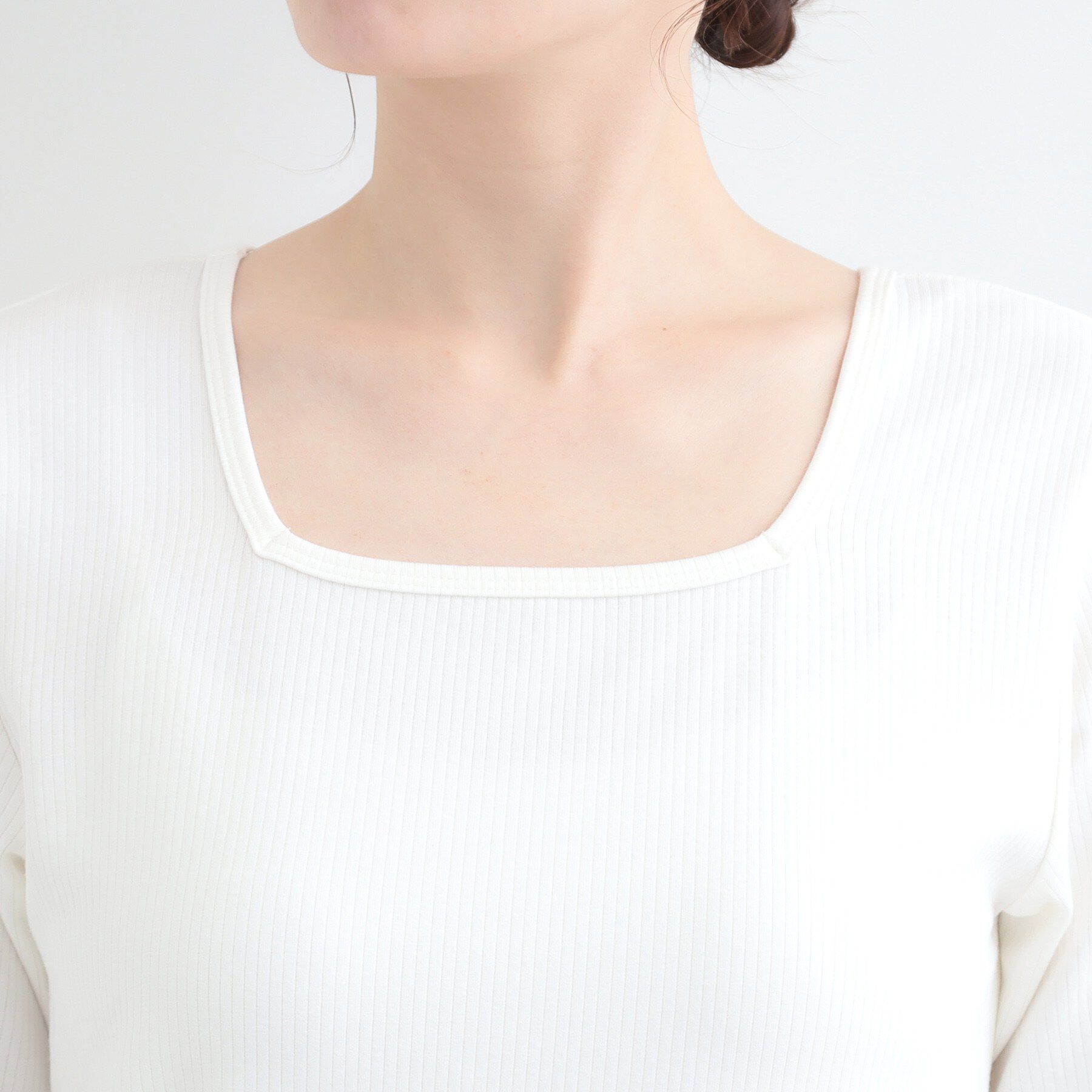 SHOO･LA･RUE「【ネックアソート】裏ひんやりテレコ5分袖トップス」|Tシャツ・カットソー|