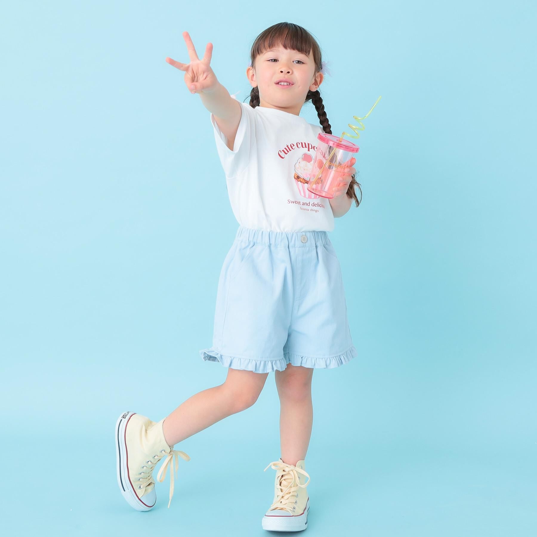 SHOO･LA･RUE「【100-150cm】フリルショートパンツ」|キュロット|