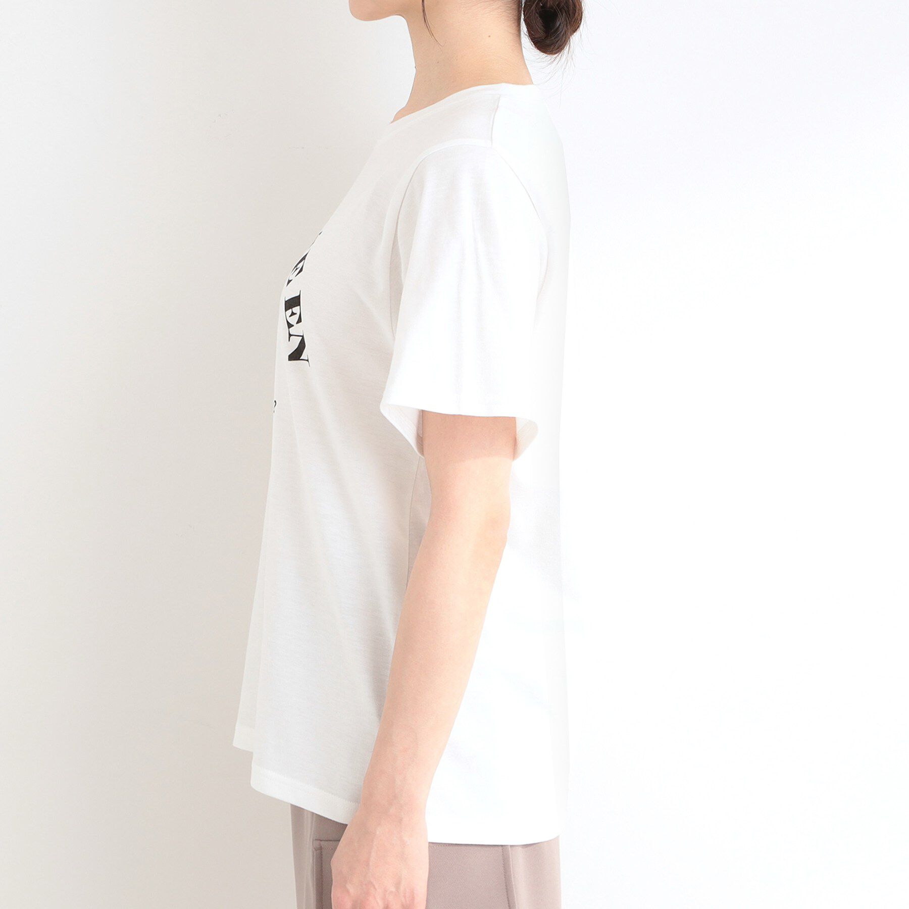 SHOO･LA･RUE「【前後2WAY/2点セット/洗濯機可/S-LL】メッシュリボンニット＆半袖ロゴT」|その他|