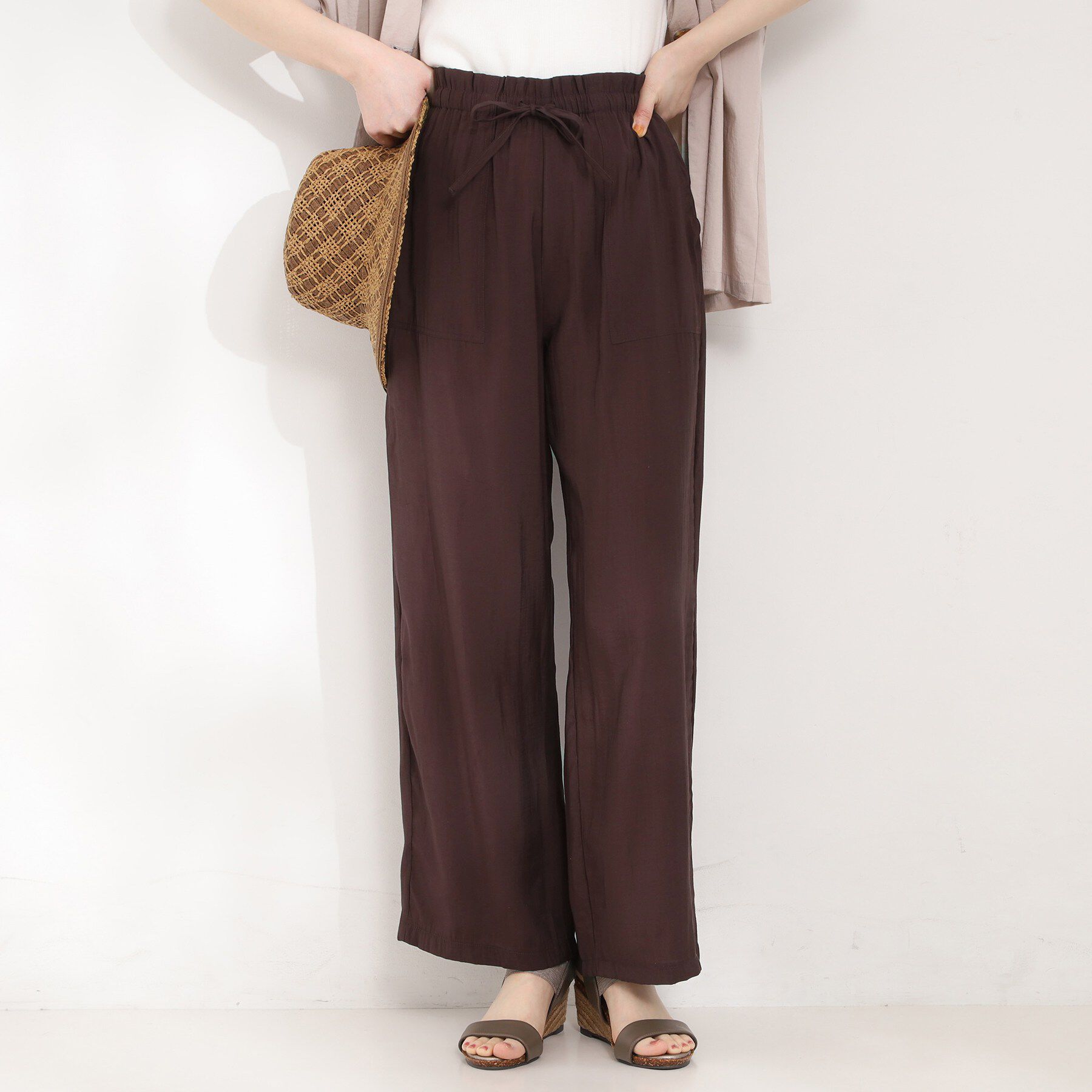 SHOO･LA･RUE「【洗濯機可/S-LL】イージーベイカーパンツ」|その他|モカブラウン(042