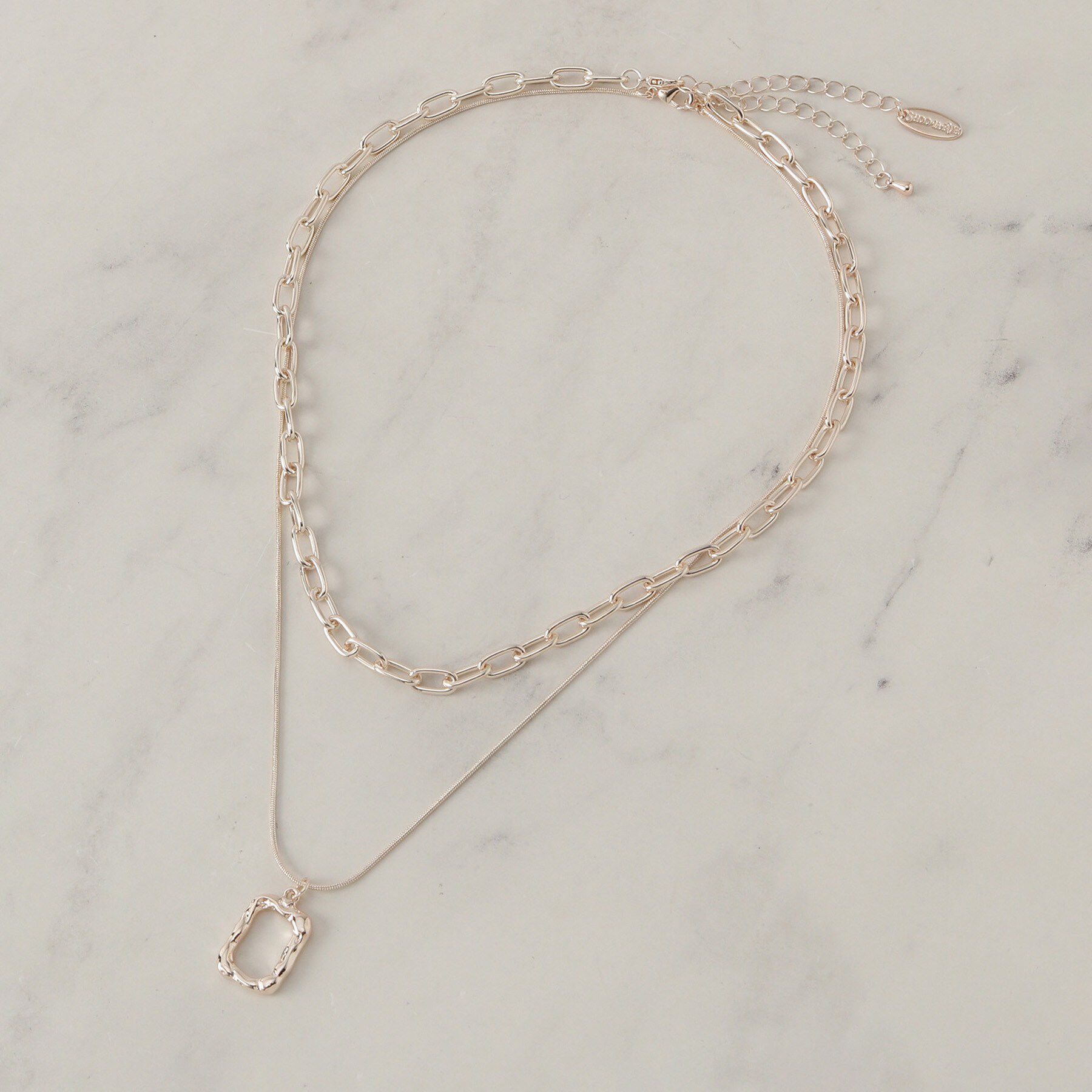 SHOO･LA･RUE「【3WAY】2連チェーンネックレス」|ネックレス|ピンクゴールド(00