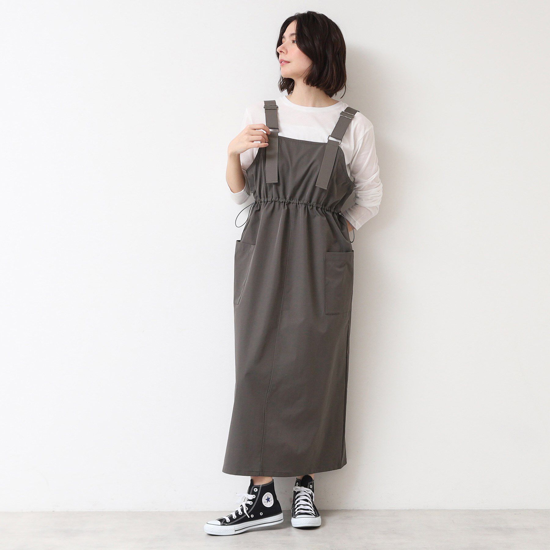 Dessin「【洗える】ベルト付きワークジャンスカ（S～L）」|ワンピース|