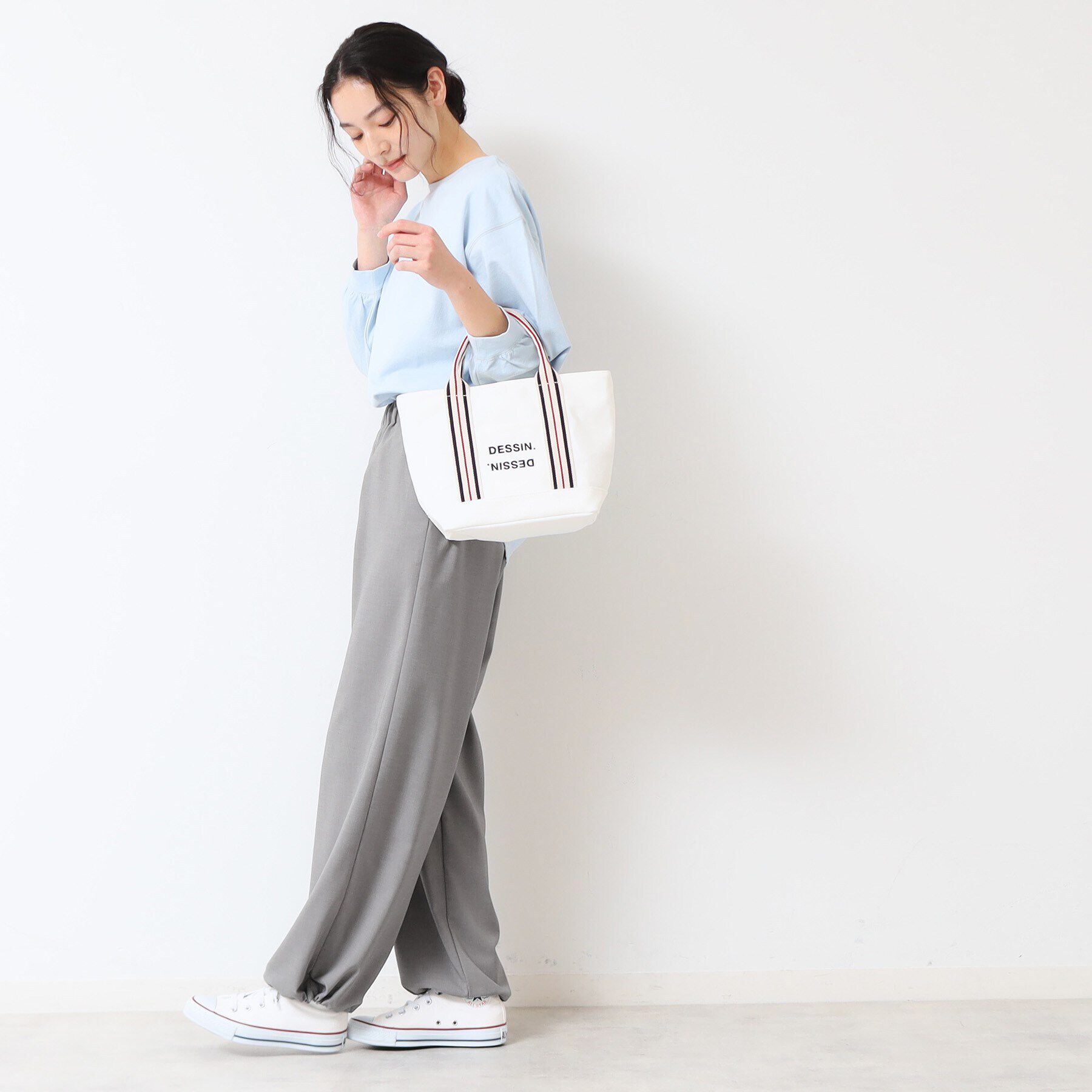 Dessin「【ウエストゴム・洗える】裾ドロスト付きパンツ（S～L）」|その他|