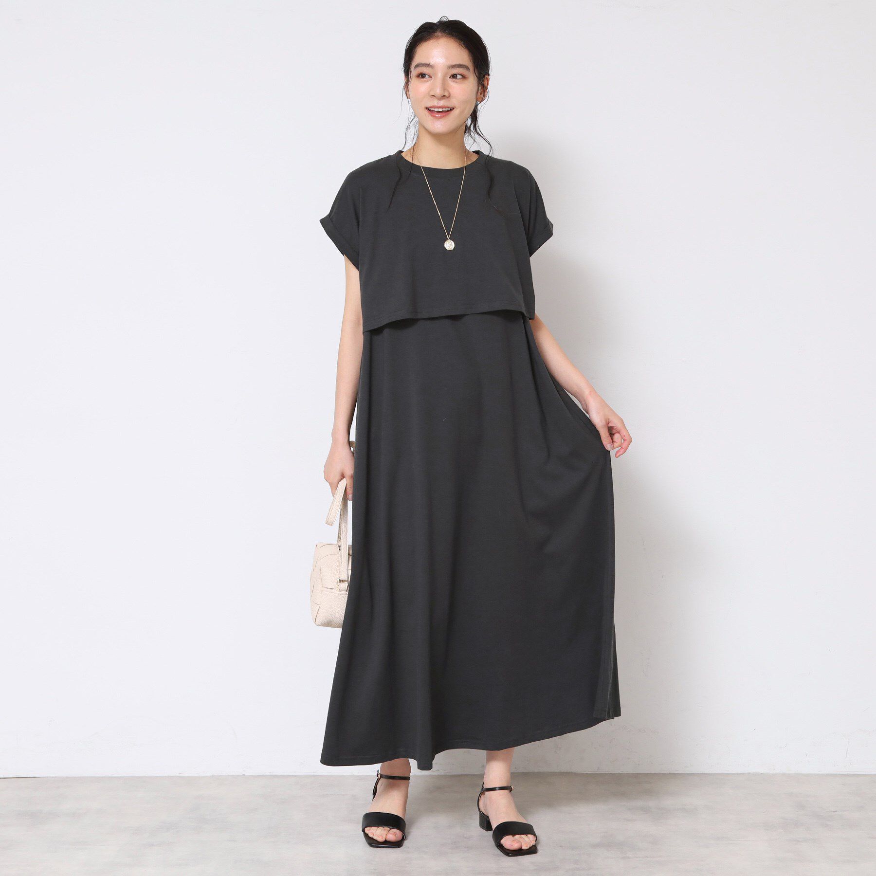 Dessin「【2点セット・洗える】テントラインジャージワンピース」|スーツ|