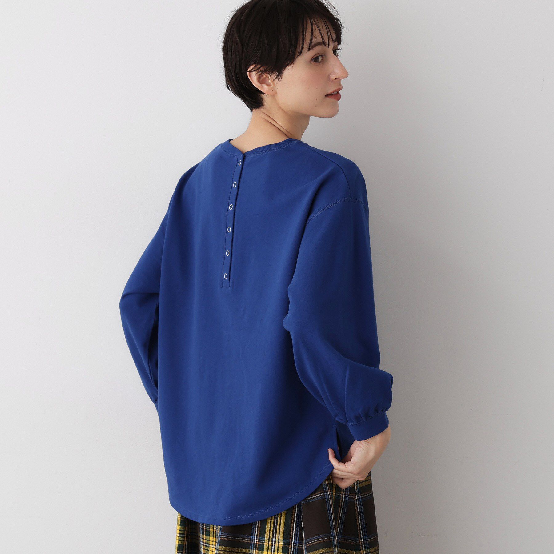 Dessin「【360度可愛い・洗える】バックヘンリーカットソー」|Tシャツ・カットソー|ブルー(093)