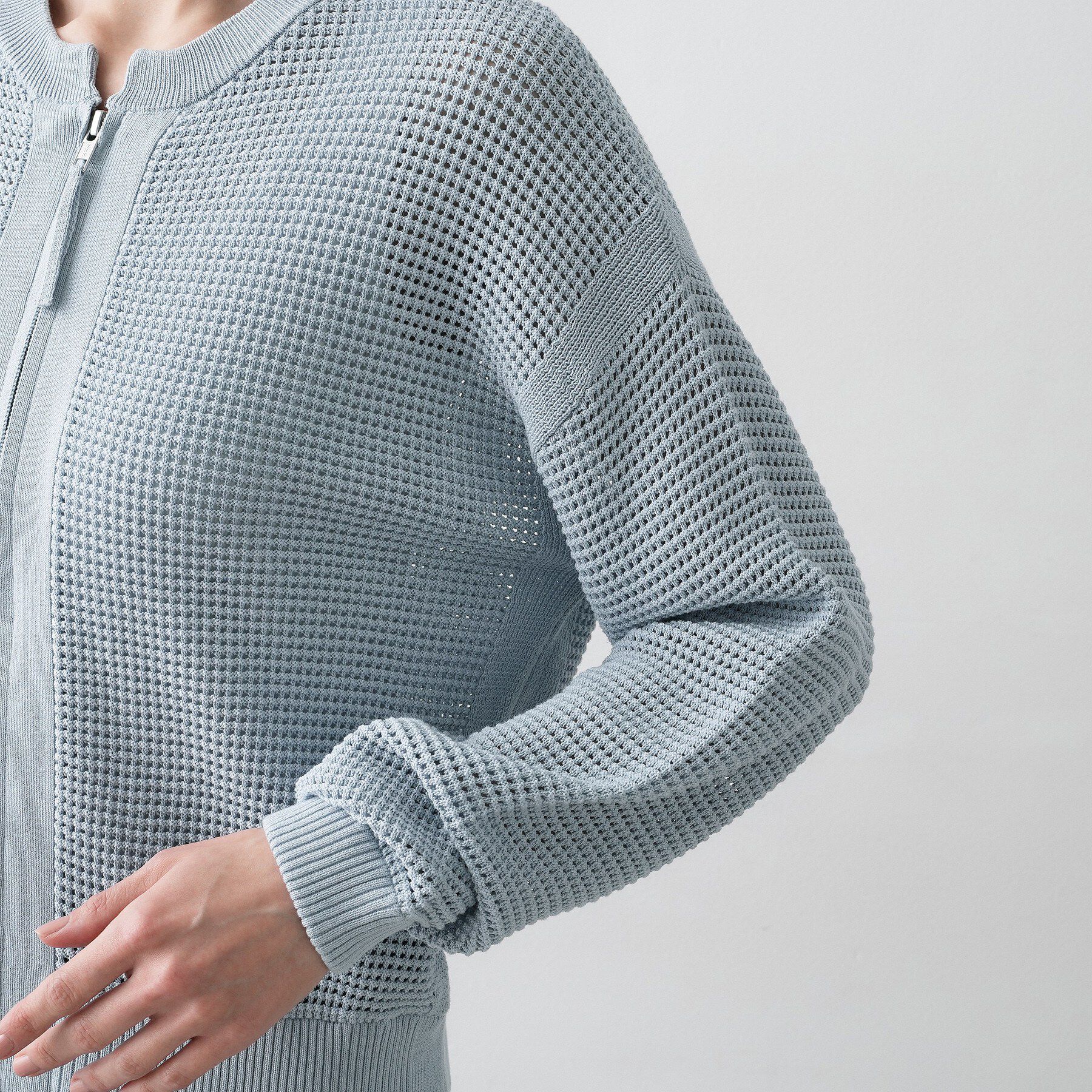 Dessin「【洗える】コットンメッシュニットカーディガン」|カーディガン|