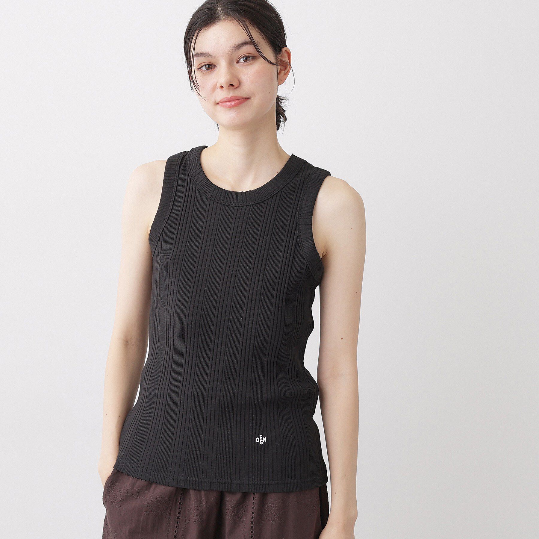 Dessin「【ユニセックス/洗える】クルーネックリブタンクトップ」|キャミソール|