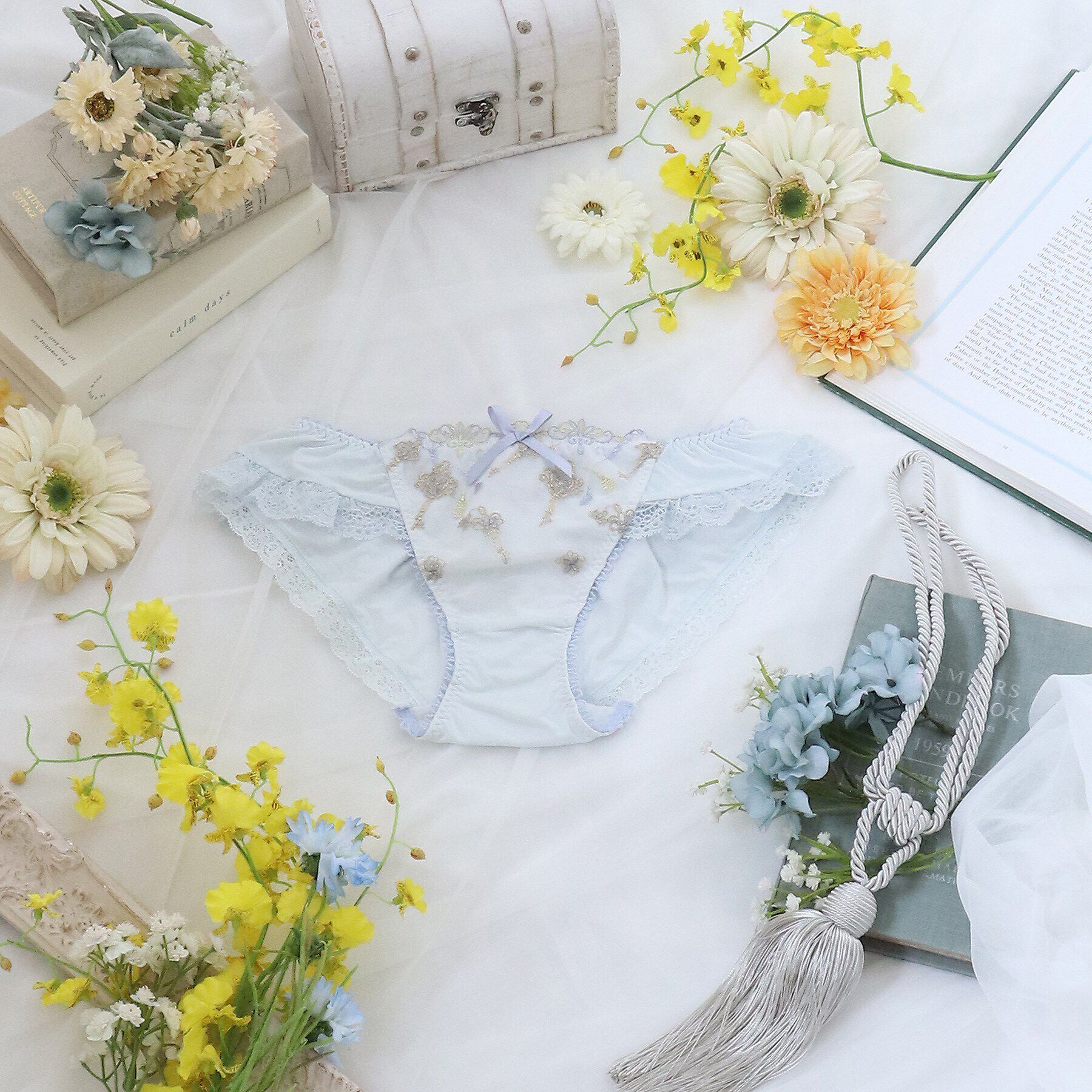 Risa Magli「マロウ フレアショーツ」|インナー|ブルー(092)