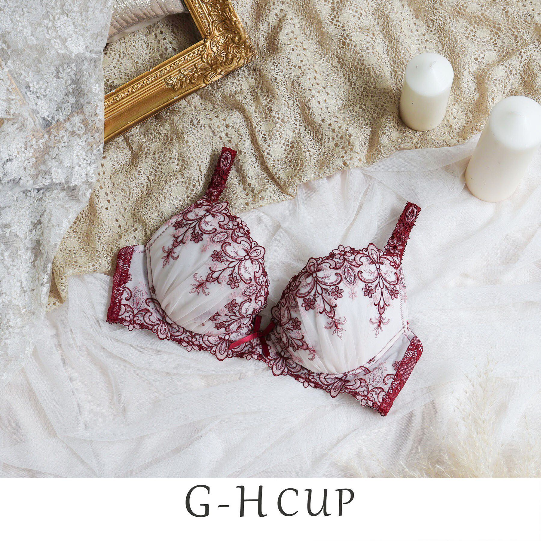 Risa Magli「スカイラー ブラジャー（G-H）＜V Make Type＞」|インナー|ボルドー(064)