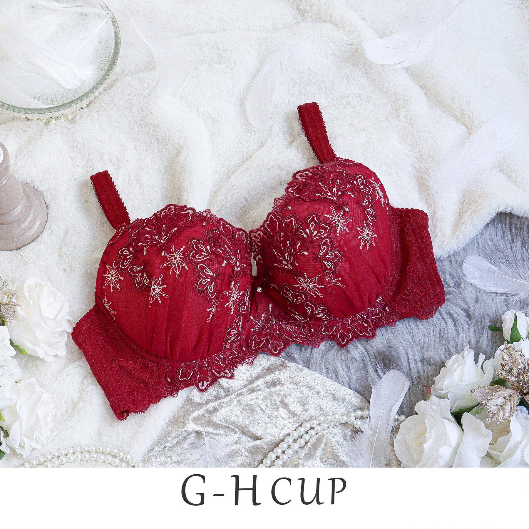 Risa Magli「カロリーネ ブラジャー（G-H）＜S Make Type＞」|インナー|レッド(061)