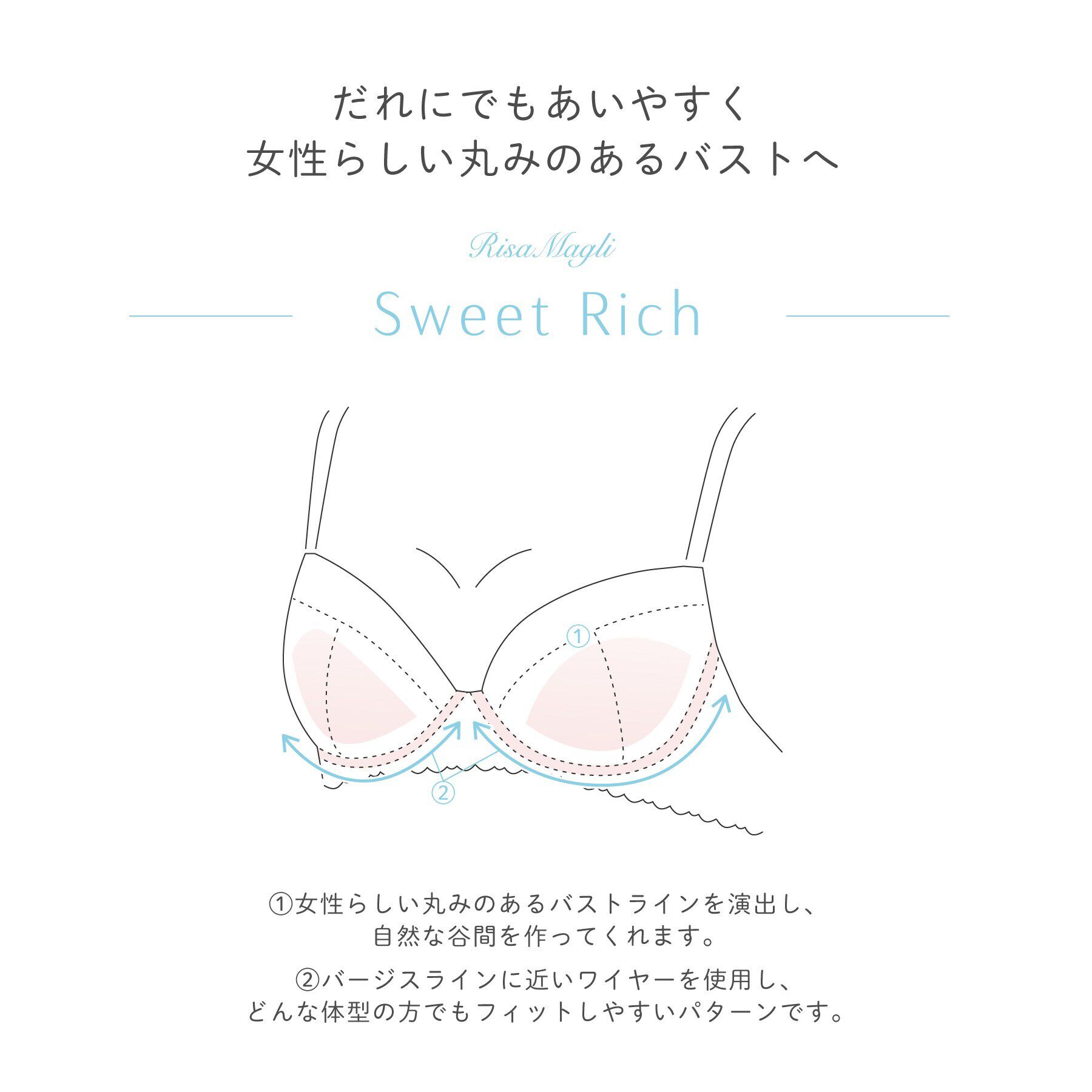 Risa Magli「フロール ブラジャー（E-F）＜スウィートリッチ＞」|インナー|