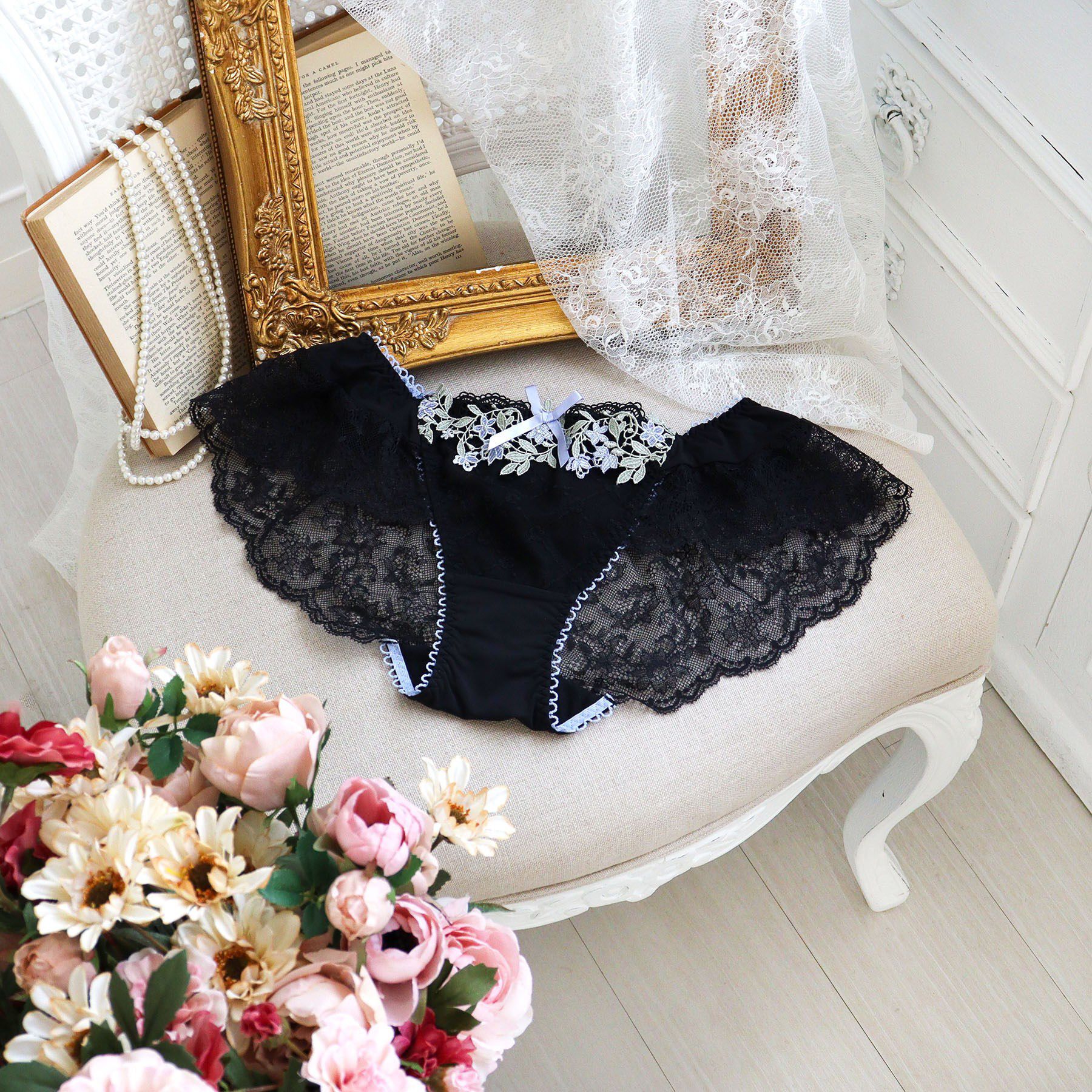 Risa Magli「ジニー フレアショーツ」|インナー|ブラック(019)