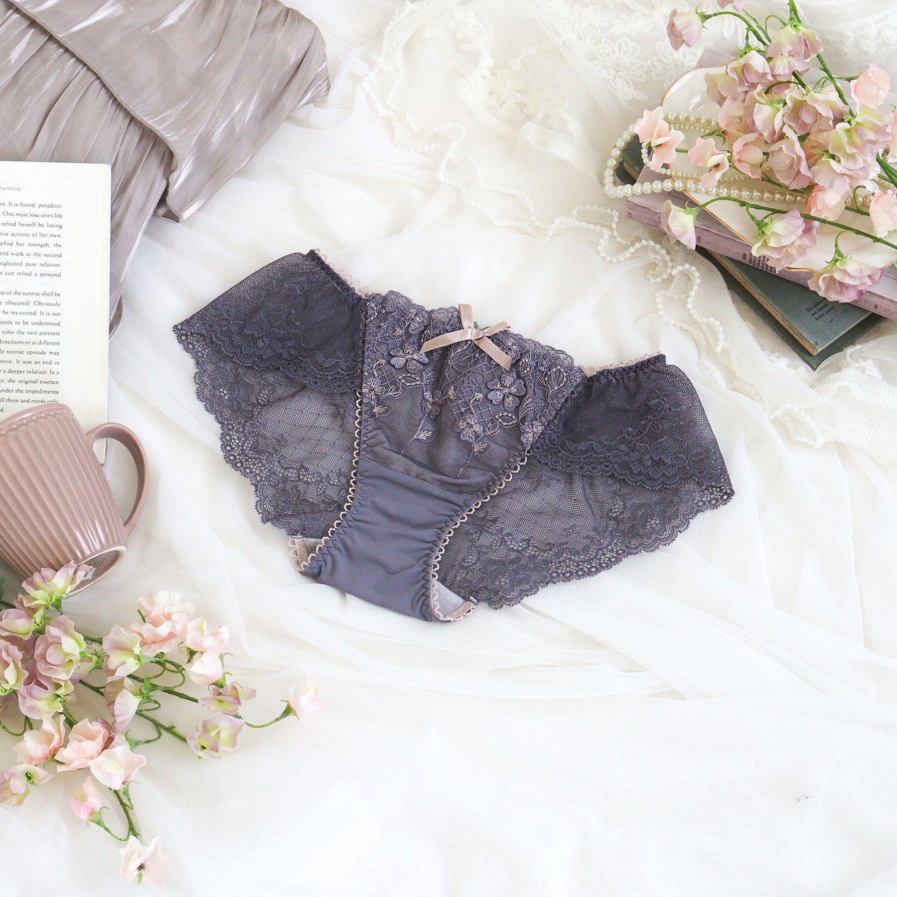 Risa Magli「ドーラ レースショーツ」|インナー|グレー(012)