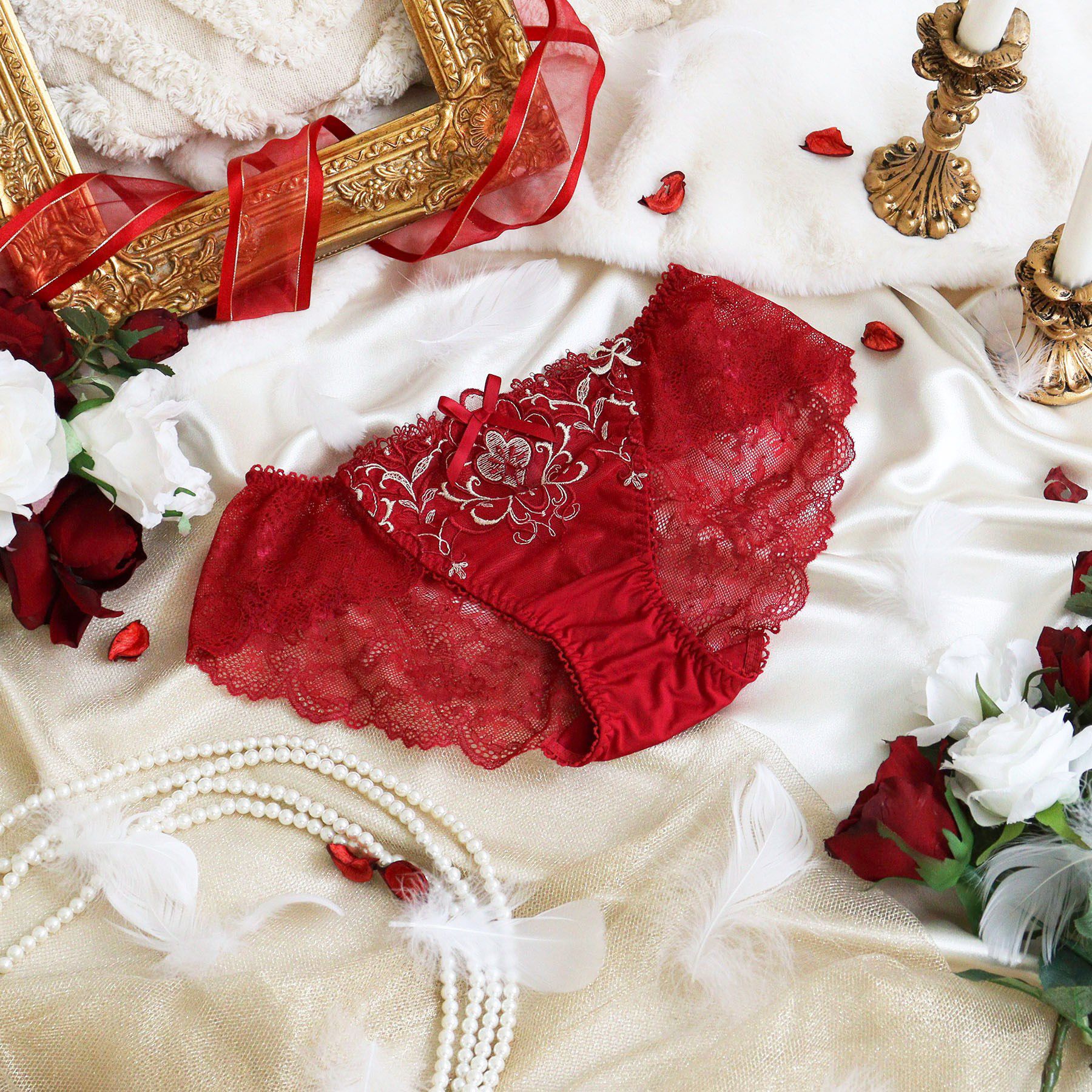 Risa Magli「【アリーナ】 レースショーツ」|インナー|レッド(061)