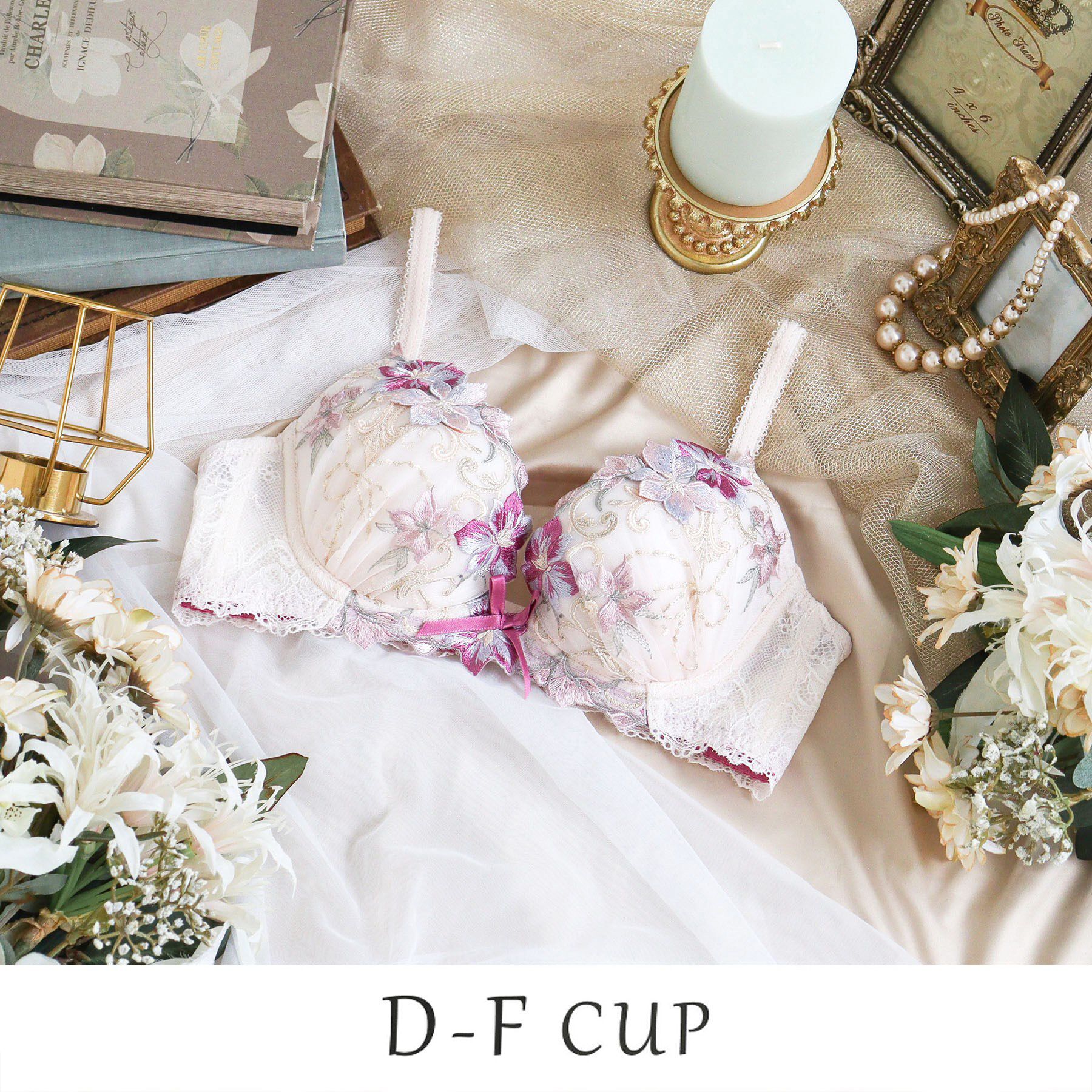 Risa Magli「ヴァネッサ ブラジャー (D-F) ＜V Make Type＞」|インナー|ピンク(071)