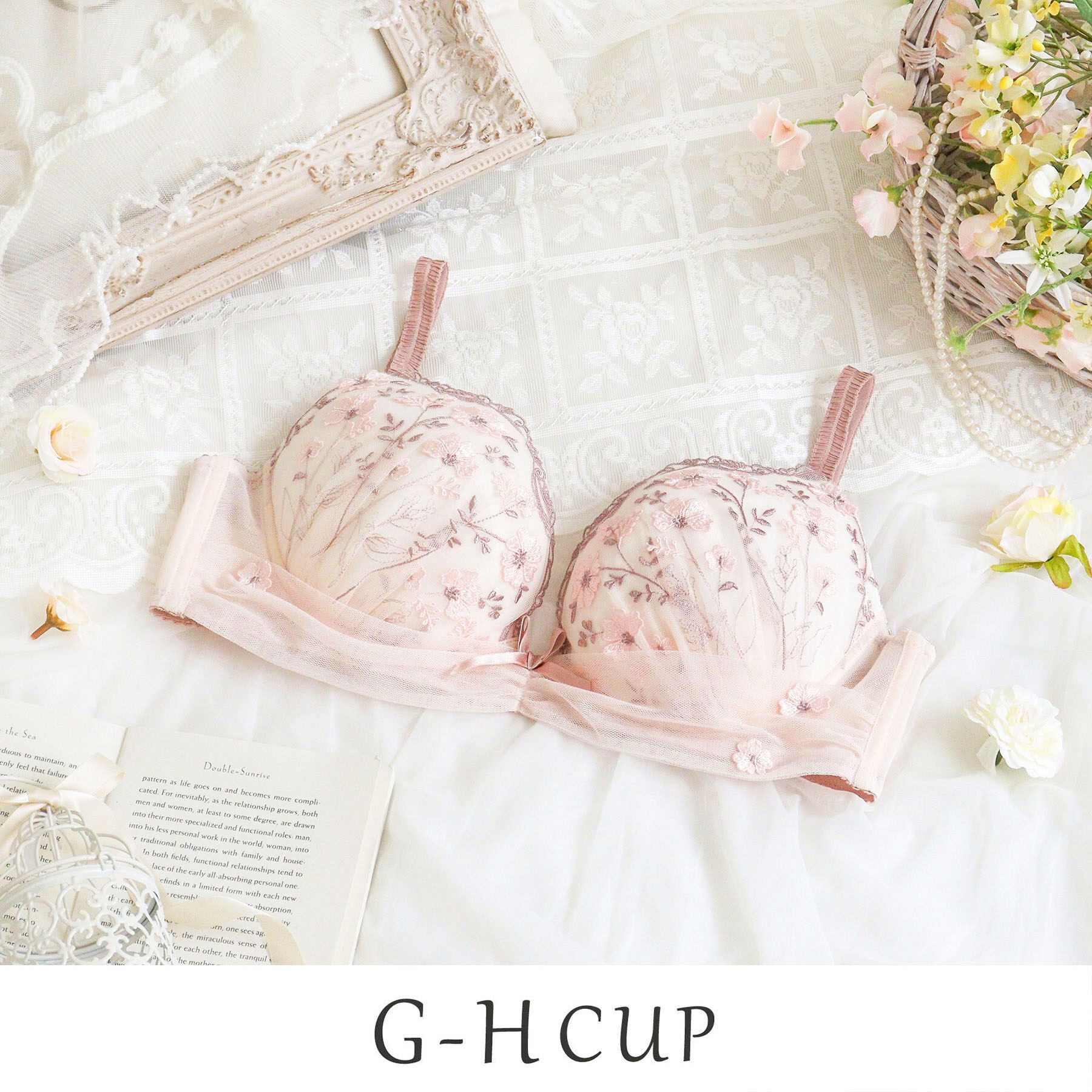 Risa Magli「ラーレ ブラジャー (G-H) ＜Glamor Bra／サイドすっきりタイプ＞」|インナー|ピンク(071)