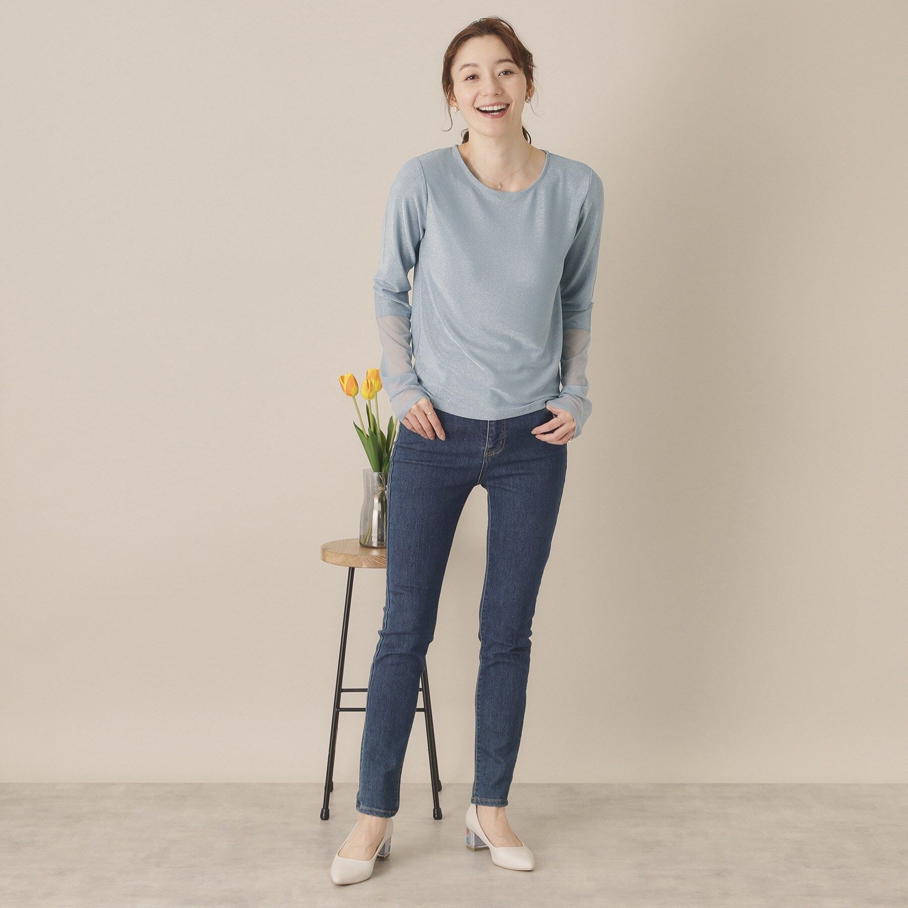 ITS&rsquo;DEMO「【手洗い可】袖シアーラメインナー」|Tシャツ・カットソー|