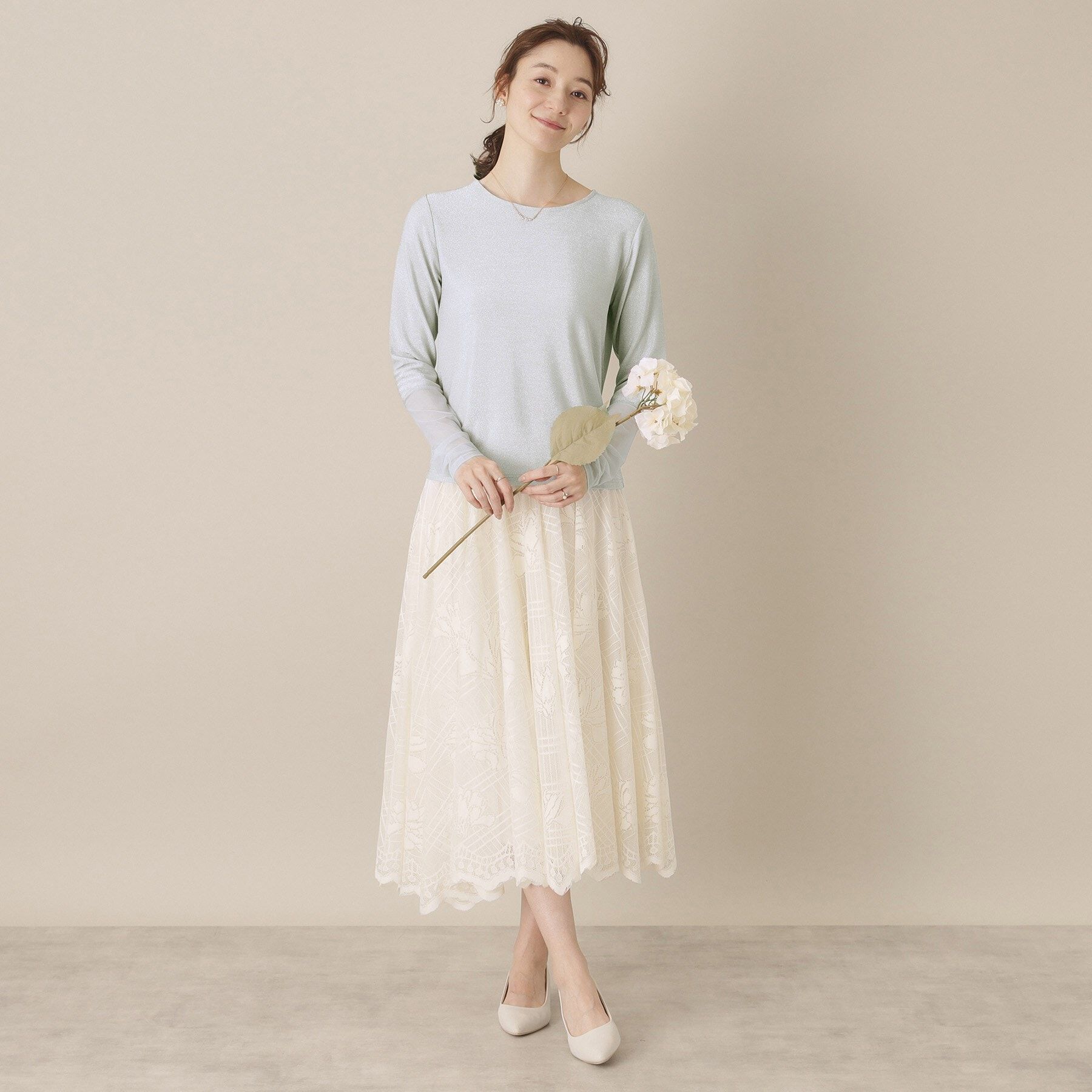 ITS&rsquo;DEMO「【手洗い可】袖シアーラメインナー」|Tシャツ・カットソー|