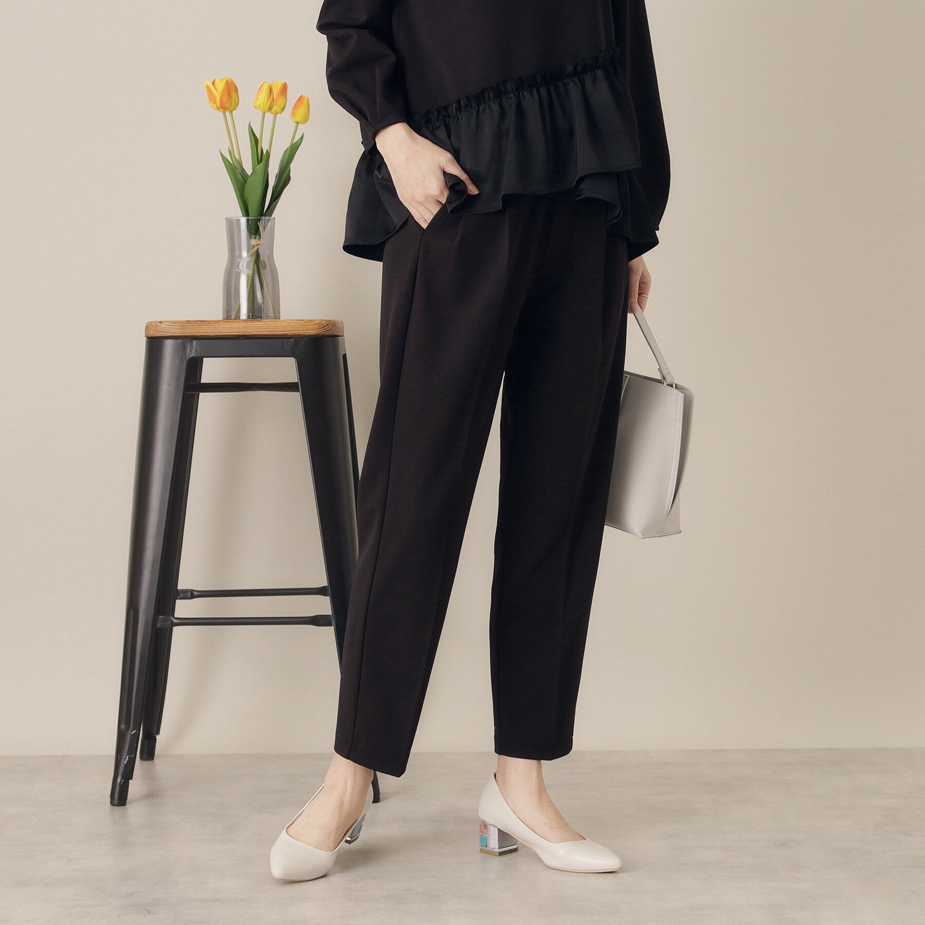 ITS&rsquo;DEMO「【通勤／手洗い可／ウエストゴム】カットジョーゼットパンツ」|その他|