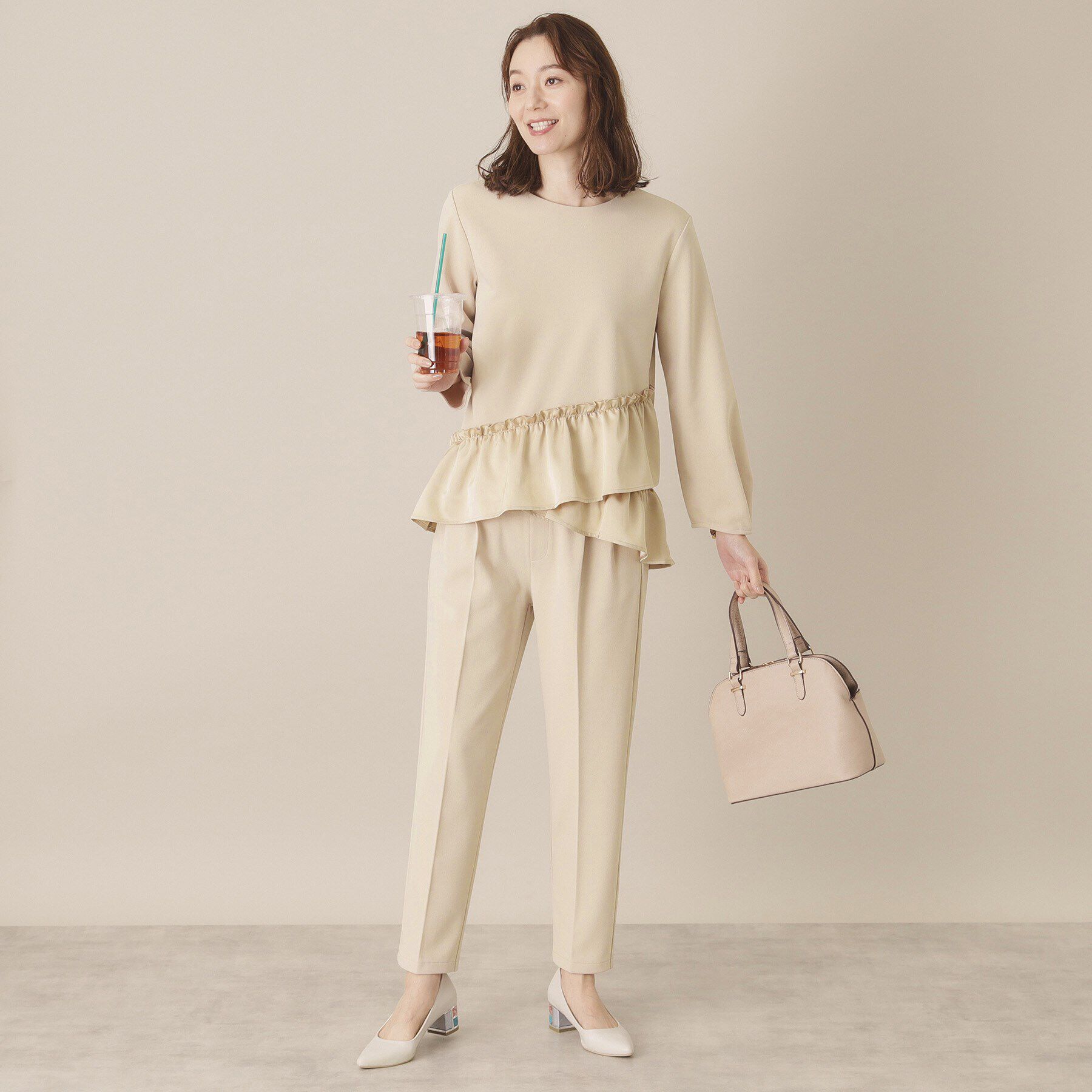 ITS&rsquo;DEMO「【通勤／手洗い可／ウエストゴム】カットジョーゼットパンツ」|その他|