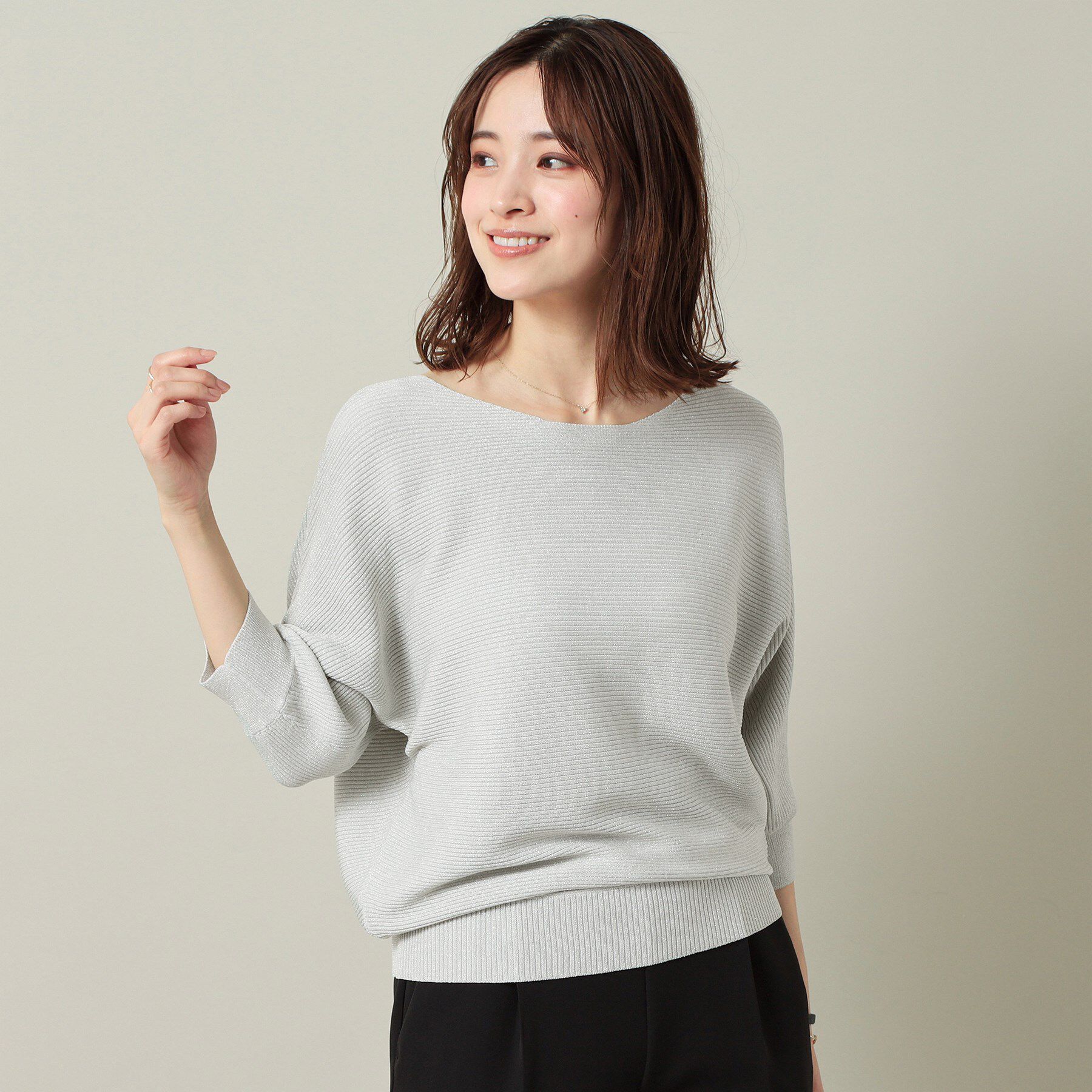 ITS&rsquo;DEMO「【UVケア／アンチピリング／洗濯機OK】ラメリブドルマンニット」|ニット・セーター|