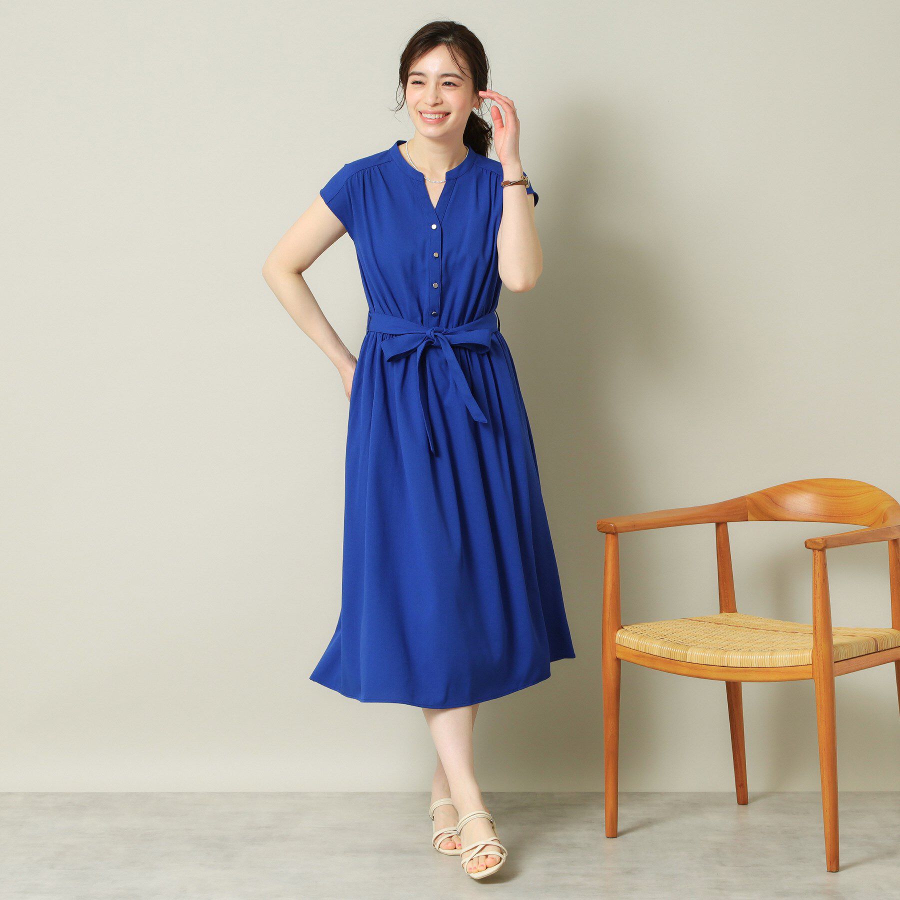 ITS&rsquo;DEMO「【UVケア／吸水速乾／洗濯機OK／洗濯後しわになりにくい】麻調合繊ワンピース＜ラク服シリーズ＞」|ワンピース|