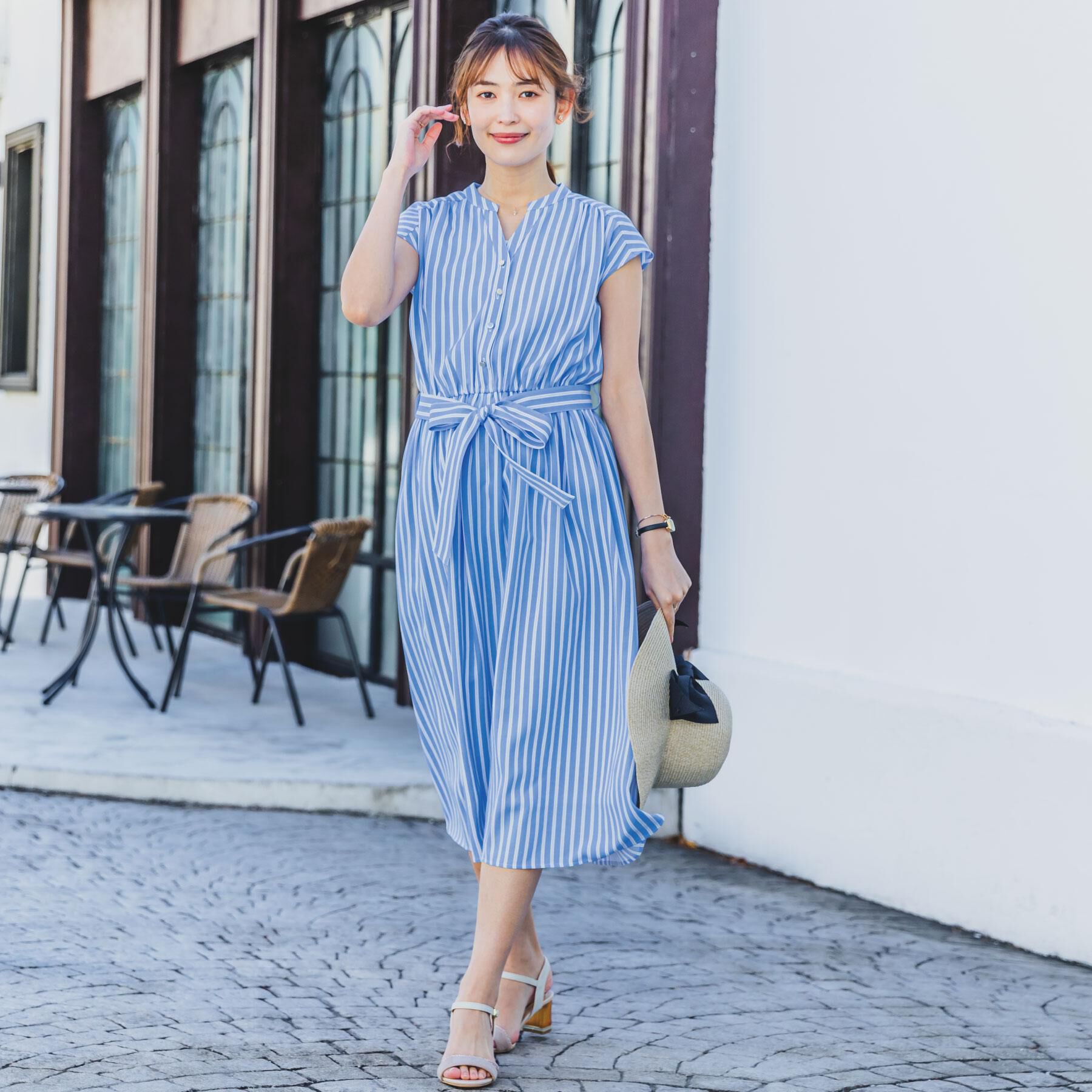 ITS&rsquo;DEMO「【UVケア／吸水速乾／洗濯機OK／洗濯後しわになりにくい】麻調合繊ワンピース＜ラク服シリーズ＞」|ワンピース|