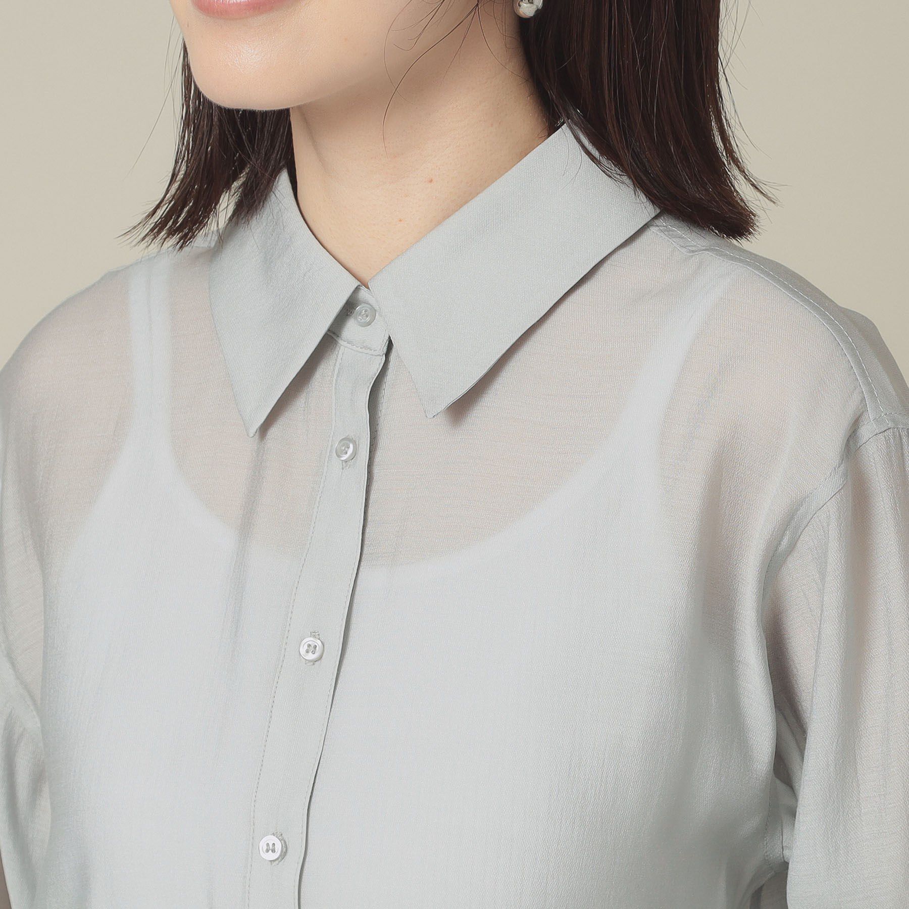 ITS&rsquo;DEMO「【手洗い可】シアーシャツ」|シャツ・ブラウス|