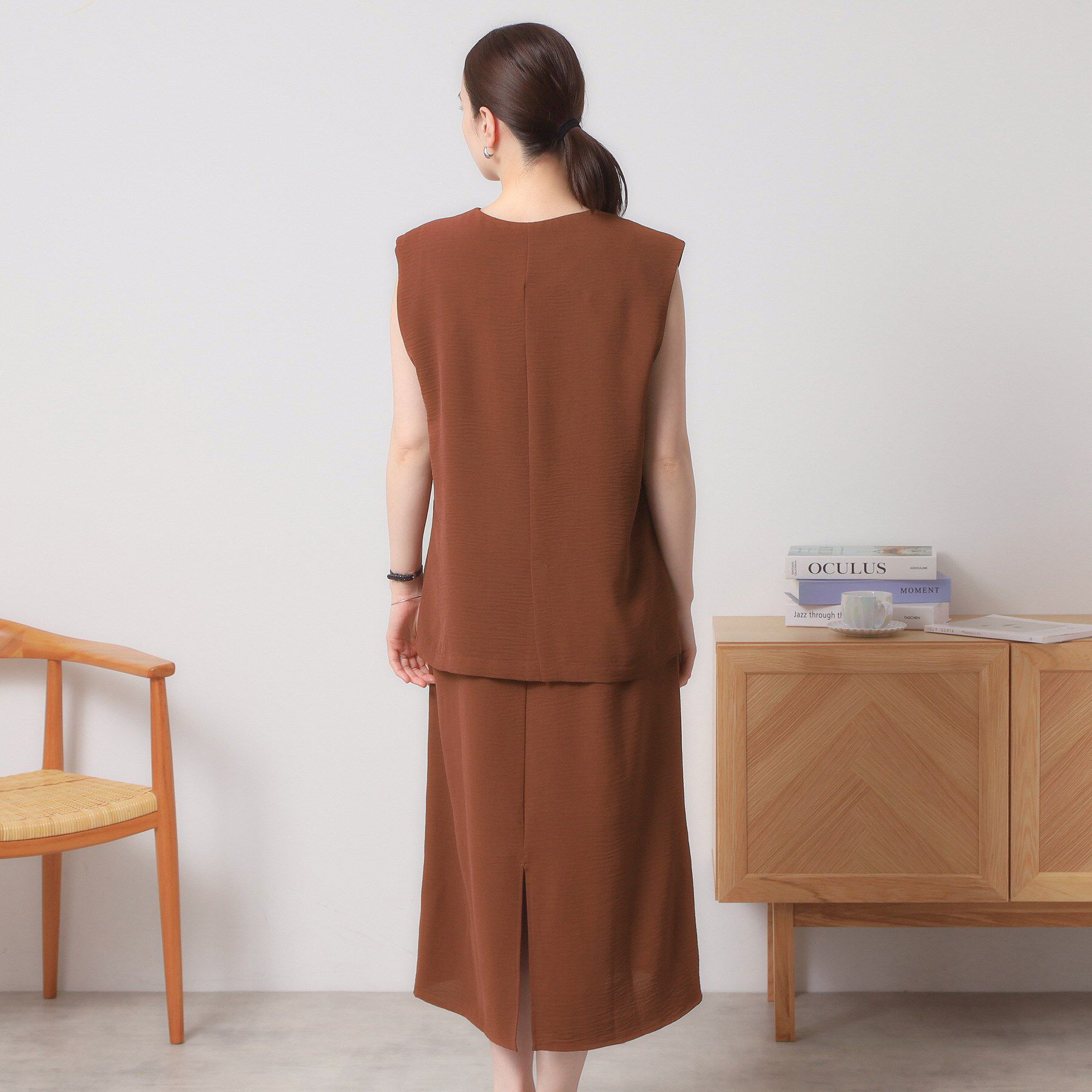 ITS&rsquo;DEMO「【接触冷感／吸水速乾／洗濯機OK／イージーケア】ジレ&times;キャミワンピースセット＜ラク服シリーズ＞」|ワンピース|