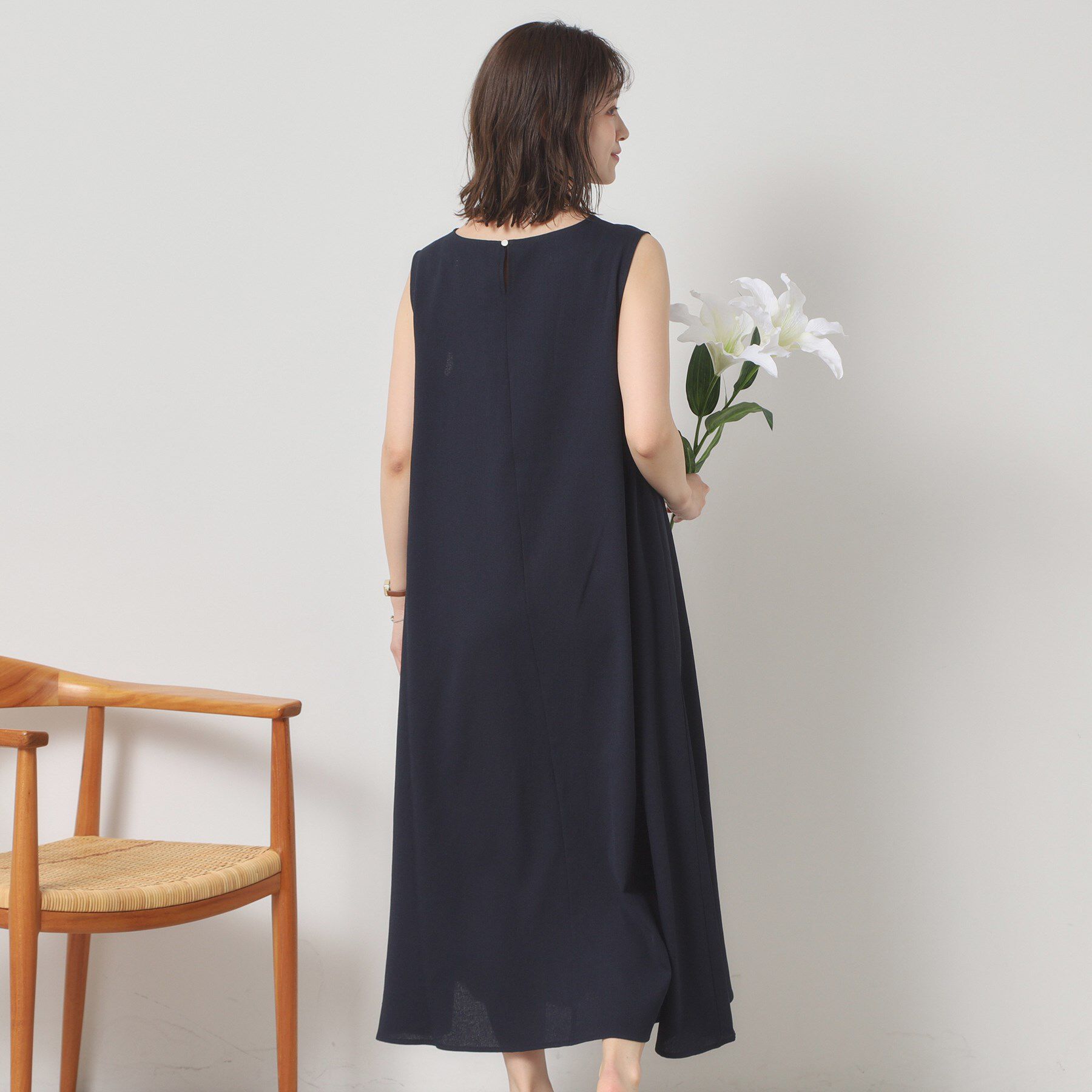 ITS&rsquo;DEMO「【清涼感／手洗い可】麻調メッシュワンピース」|ワンピース|