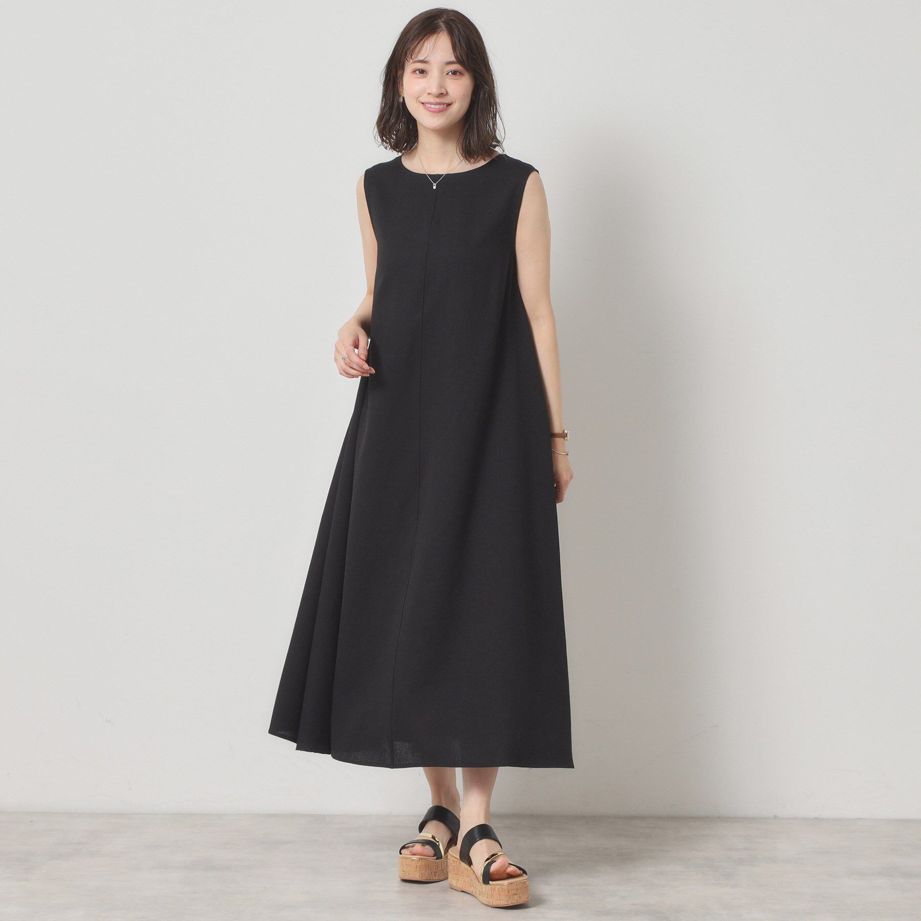 ITS&rsquo;DEMO「【清涼感／手洗い可】麻調メッシュワンピース」|ワンピース|