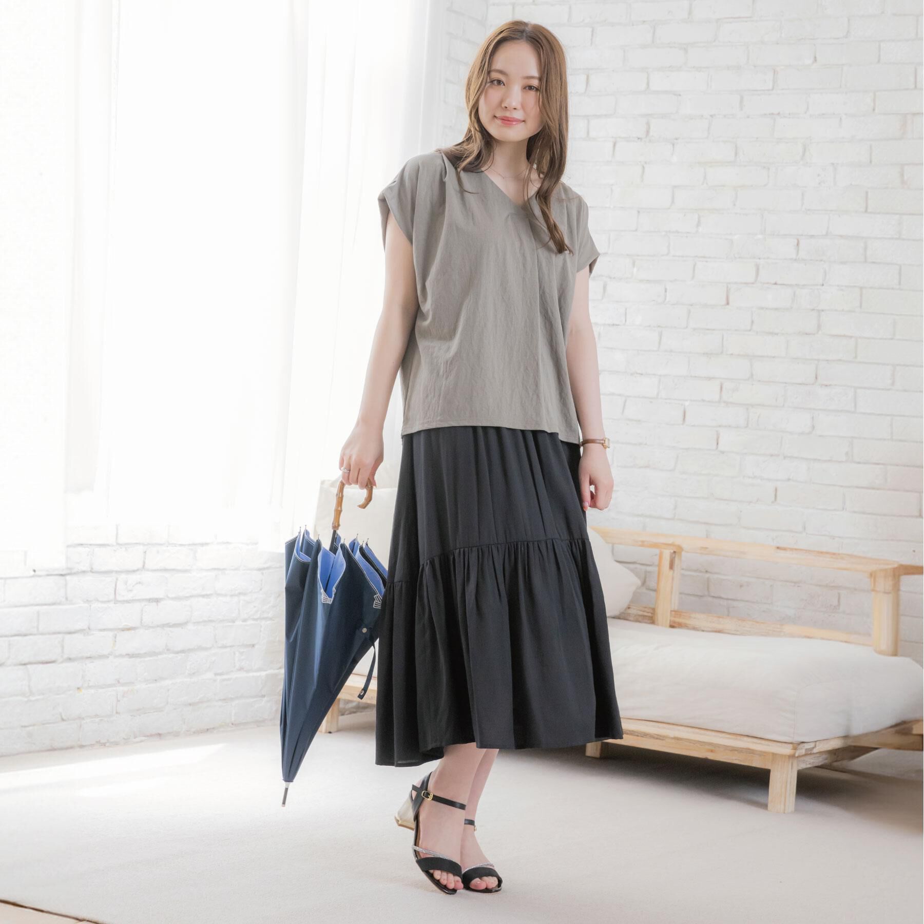 ITS&rsquo;DEMO「【接触冷感／手洗い可】カノコスキッパーブラウス」|シャツ・ブラウス|