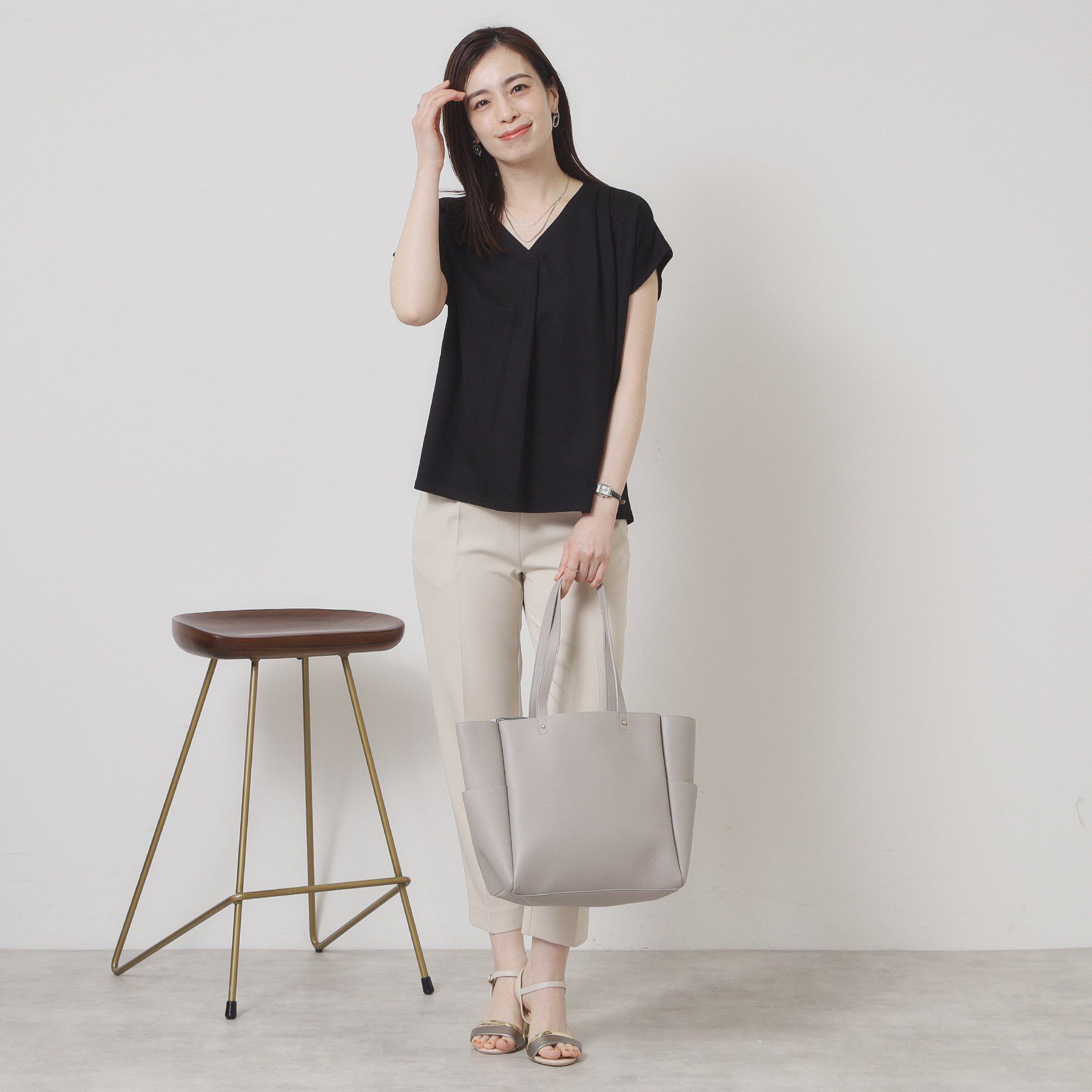 ITS&rsquo;DEMO「【接触冷感／手洗い可】カノコスキッパーブラウス」|シャツ・ブラウス|