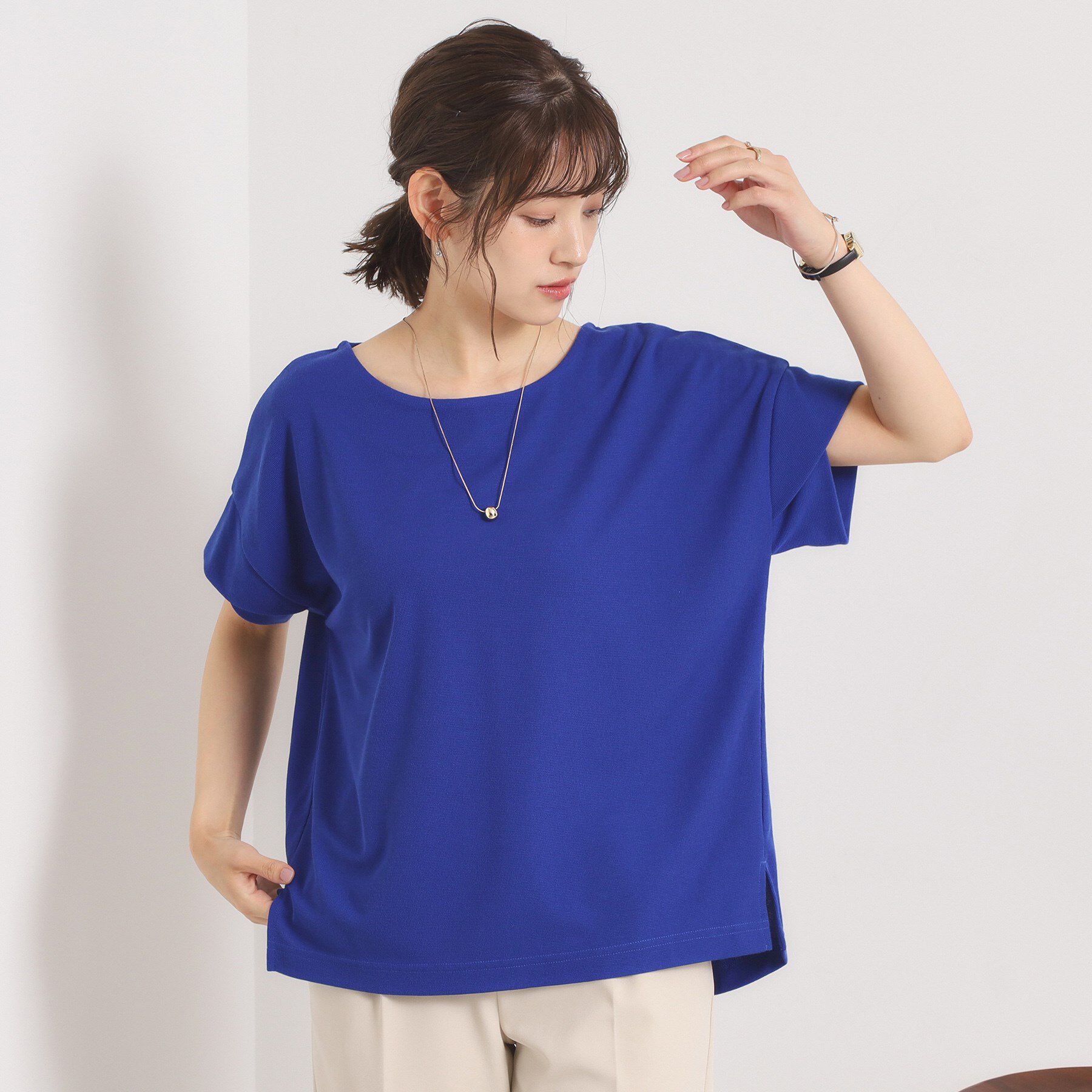 ITS&rsquo;DEMO「【接触冷感／吸水速乾／洗濯機OK】サカリバ袖タックプルオーバー」|Tシャツ・カットソー|