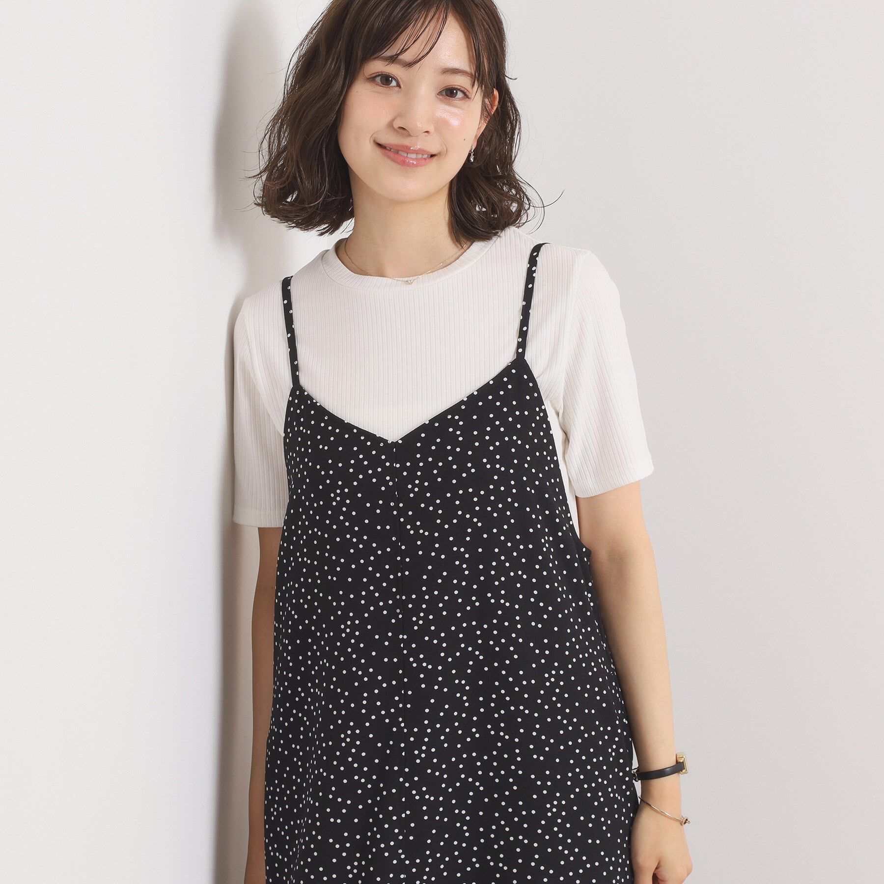 ITS&rsquo;DEMO「【UVカット／速乾／冷感／洗濯機OK／洗濯後しわになりにくい】麻調ストレッチキャミワンピ＜ラク服シリ」|ワンピース|