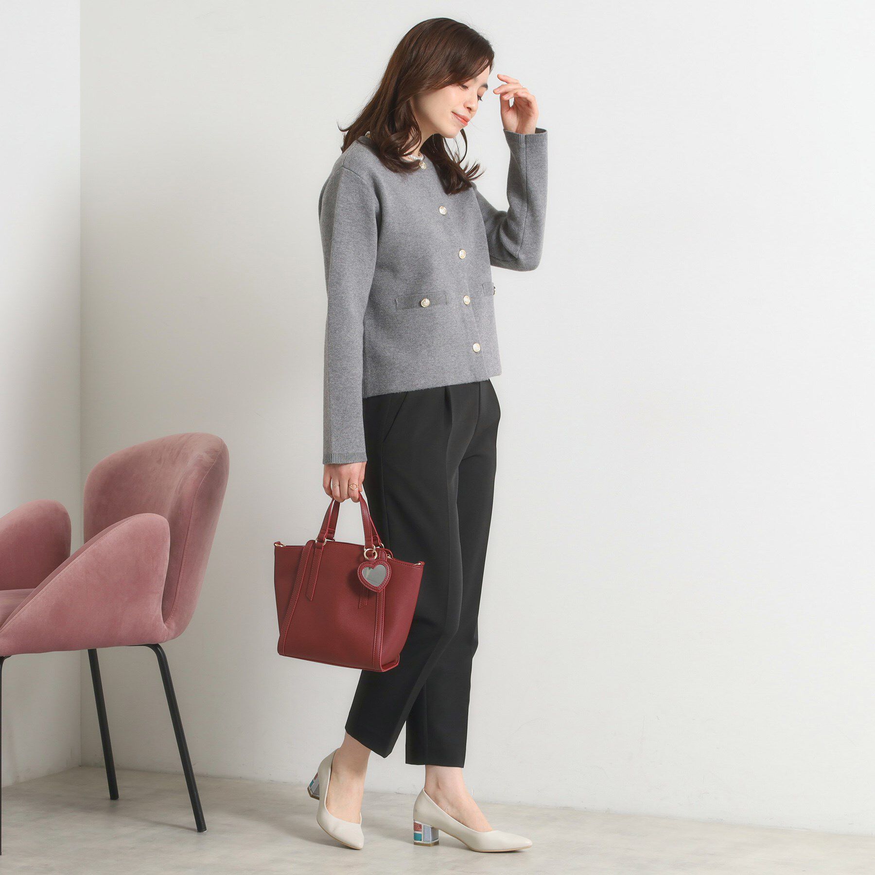 ITS&rsquo;DEMO「【手洗い可】ニットジャケット」|ノーカラージャケット|