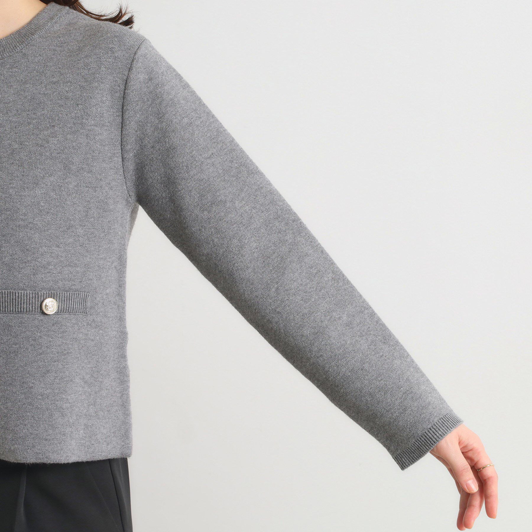 ITS&rsquo;DEMO「【手洗い可】ニットジャケット」|ノーカラージャケット|